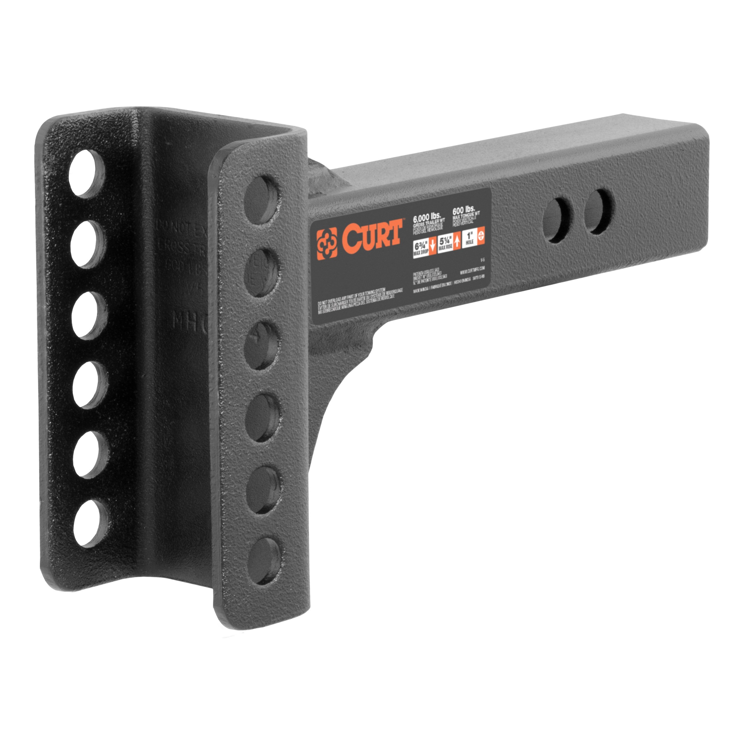 CURT Replacement Shank for Adjustable Trailer Hitch Ball Mount #45901, Fits 2-Inch Receiver Model 45911