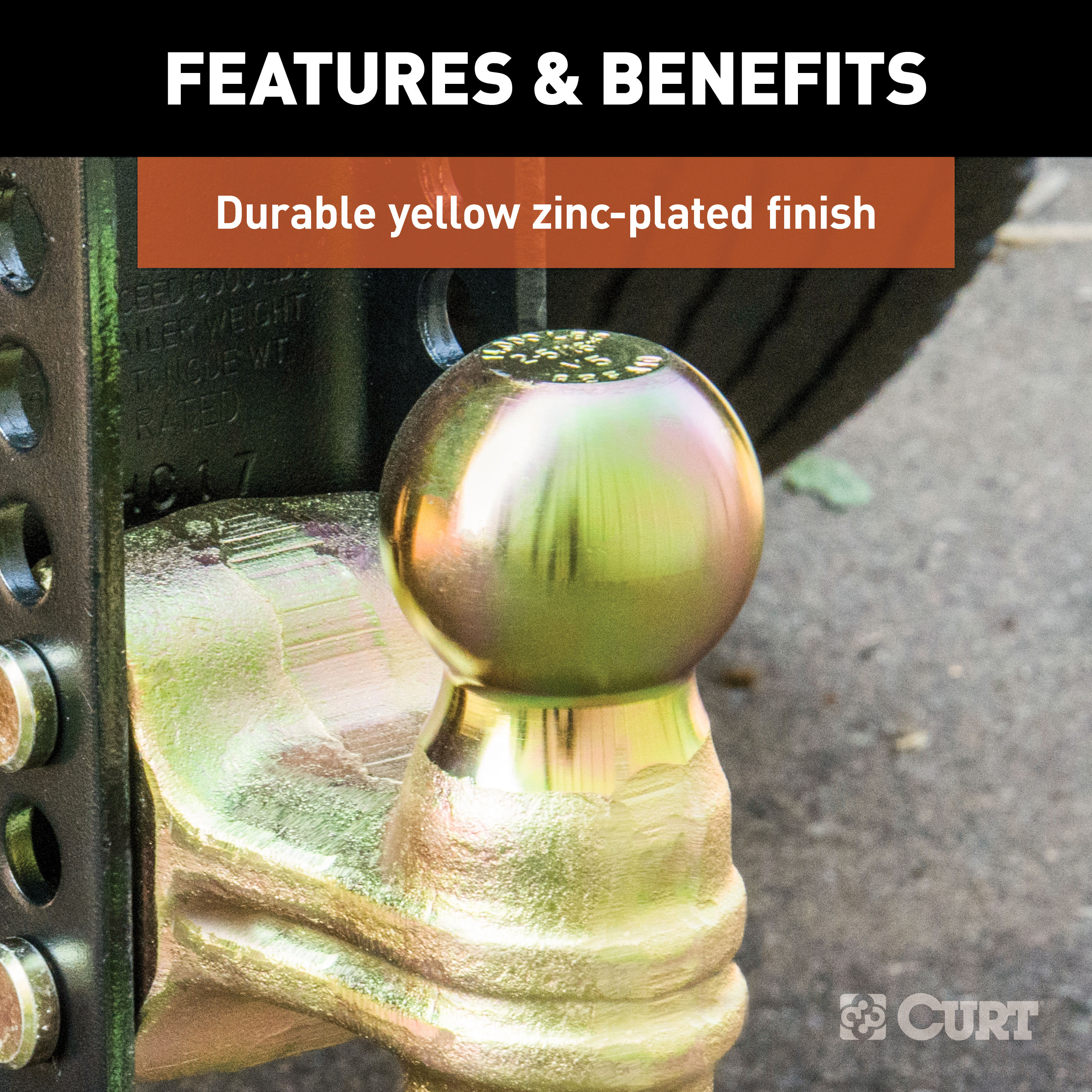 CURT Replacement Dual-Ball for Adjustable Trailer Hitch Ball Mount #45902 or #45927 Model 45923