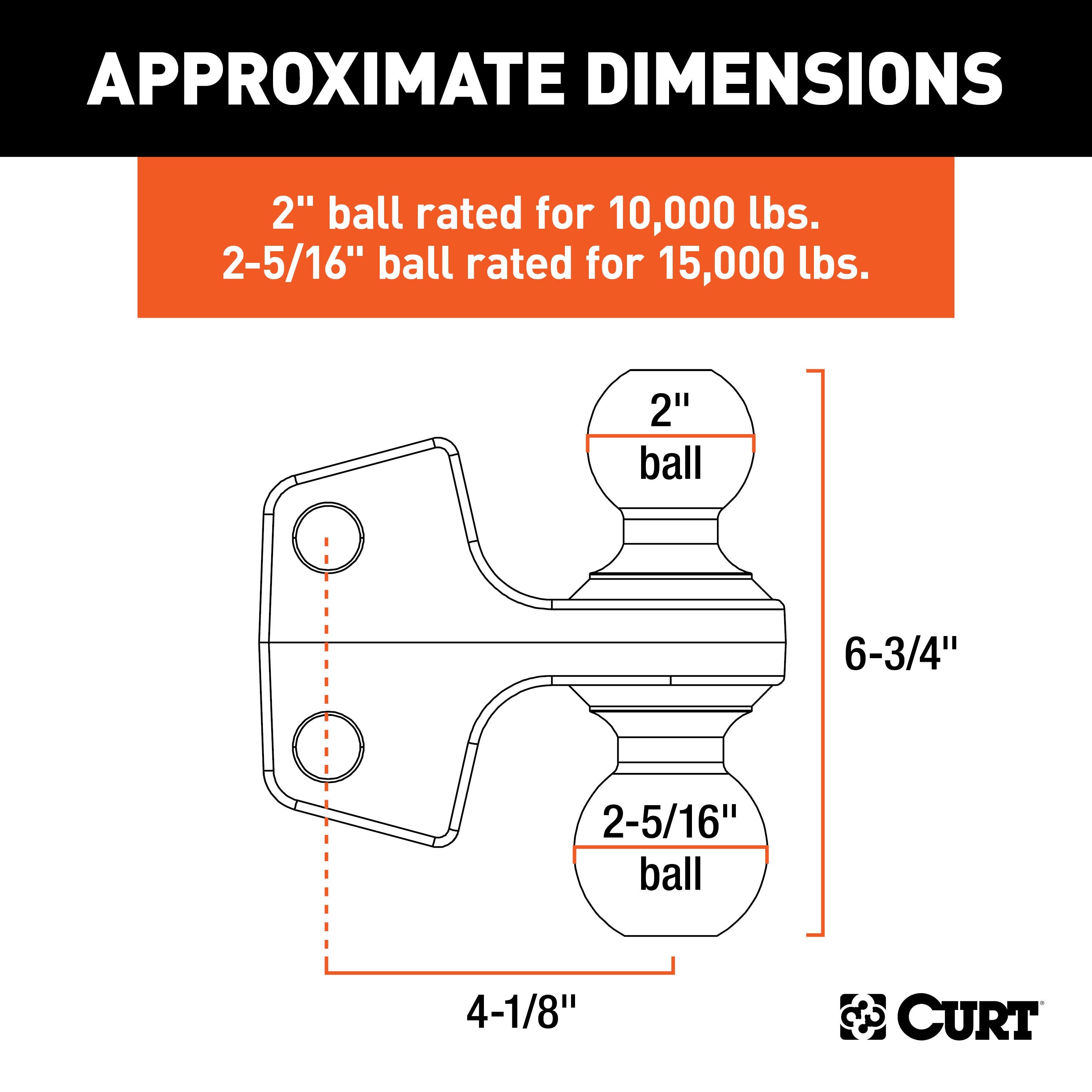 CURT Replacement Rebellion XD Dual Ball, 2, 2-5/16-Inch, Up to 15K Model 45952