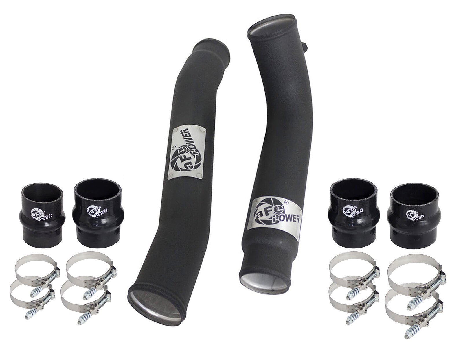 BladeRunner 3 Inch & 3-1/2 Inch Aluminum Hot and Cold Charge Pipe Kit Black Dodge Diesel Trucks 07.5-09 L6-6.7L (td) aFe Power