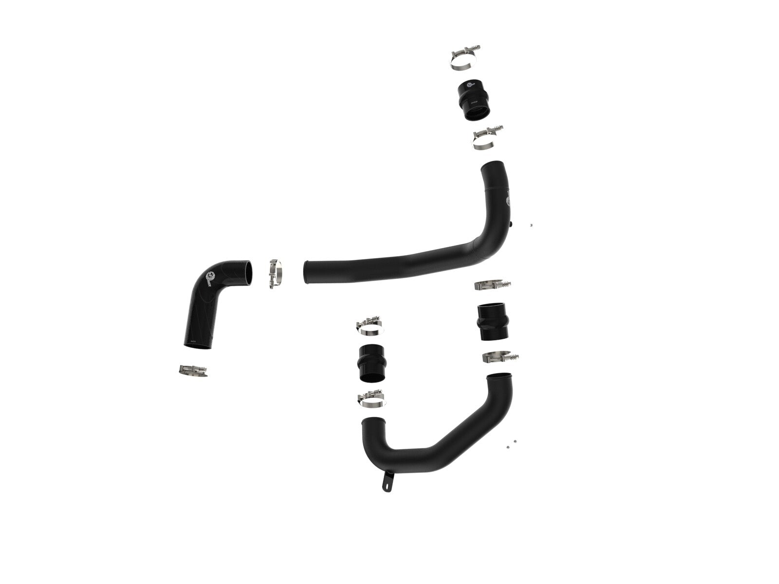 BladeRunner 3 Inch Aluminum Hot and Cold Charge Pipe Kit Black Ford Diesel Trucks 08-10 V8-6.4L (td) aFe Power