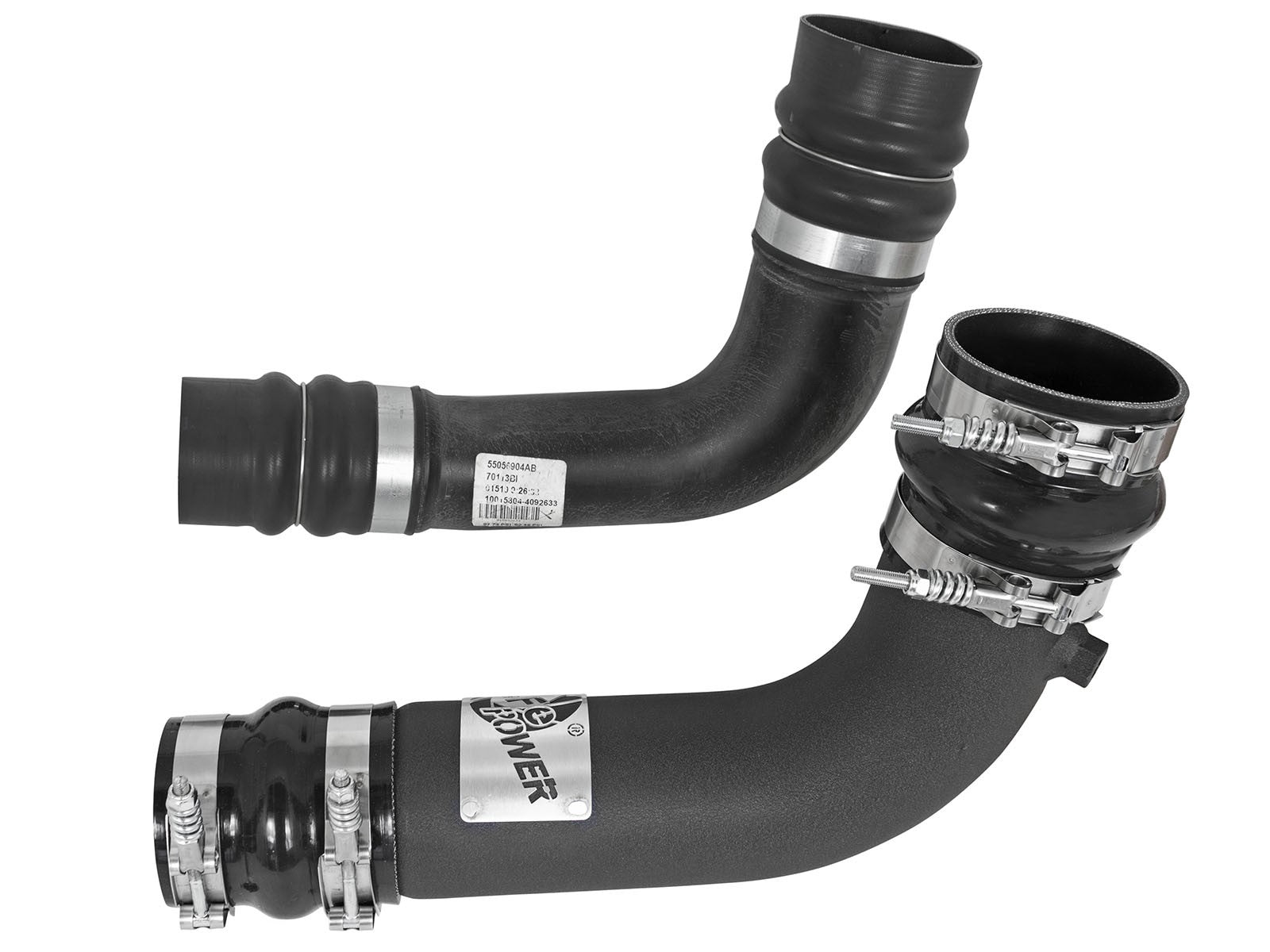 BladeRunner 3 Inch & 2-3/4 Inch Aluminum Hot and Cold Charge Pipe Kit Black Dodge Diesel Trucks 10-12 L6-6.7L (td) aFe Power