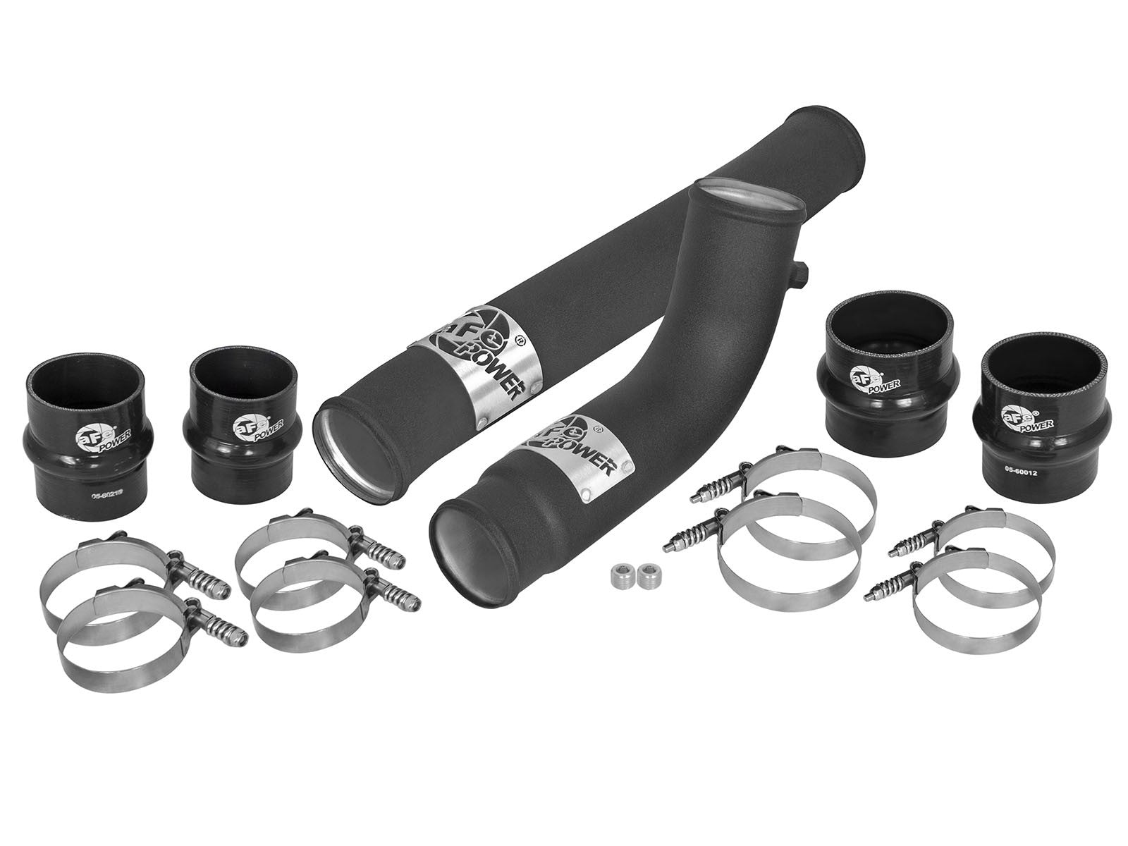 BladeRunner 3 Inch & 2-3/4 Inch Aluminum Hot and Cold Charge Pipe Kit Black Dodge Diesel Trucks 10-12 L6-6.7L (td) aFe Power