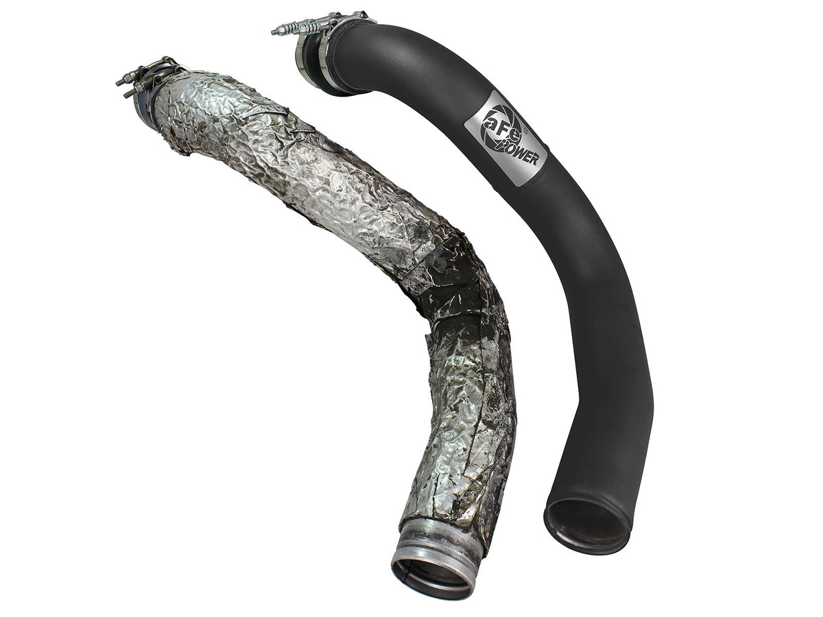 BladeRunner 3 Inch Aluminum Hot Charge Pipe Black Ford Diesel Trucks 99-03 V8-7.3L (td) aFe Power