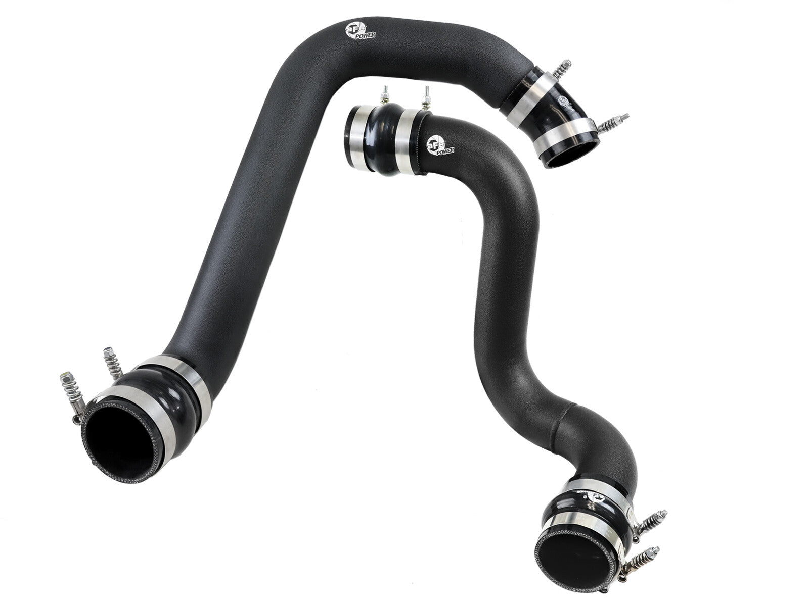 BladeRunner 3 Inch Aluminum Hot and Cold Charge Pipe Kit Black Ford Diesel Trucks 03-07 V8-6.0L (td) aFe Power