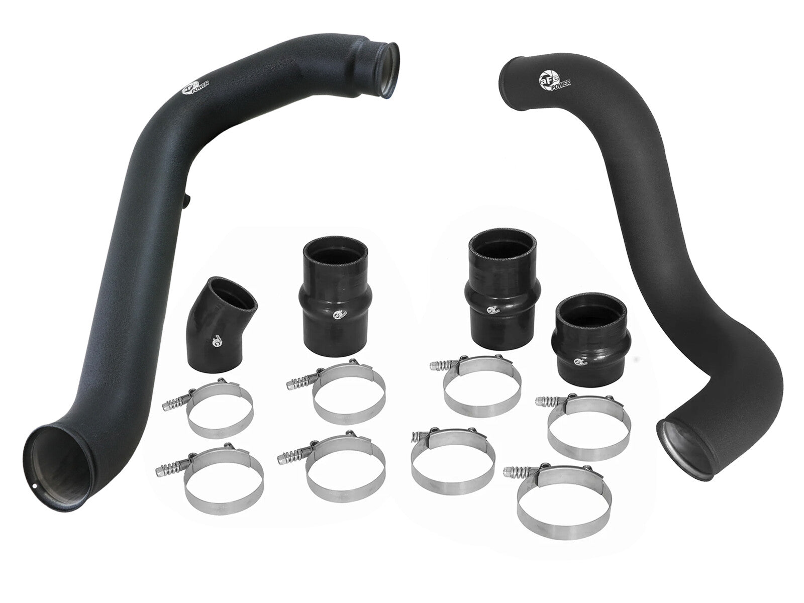 BladeRunner 3 Inch Aluminum Hot and Cold Charge Pipe Kit Black Ford Diesel Trucks 03-07 V8-6.0L (td) aFe Power