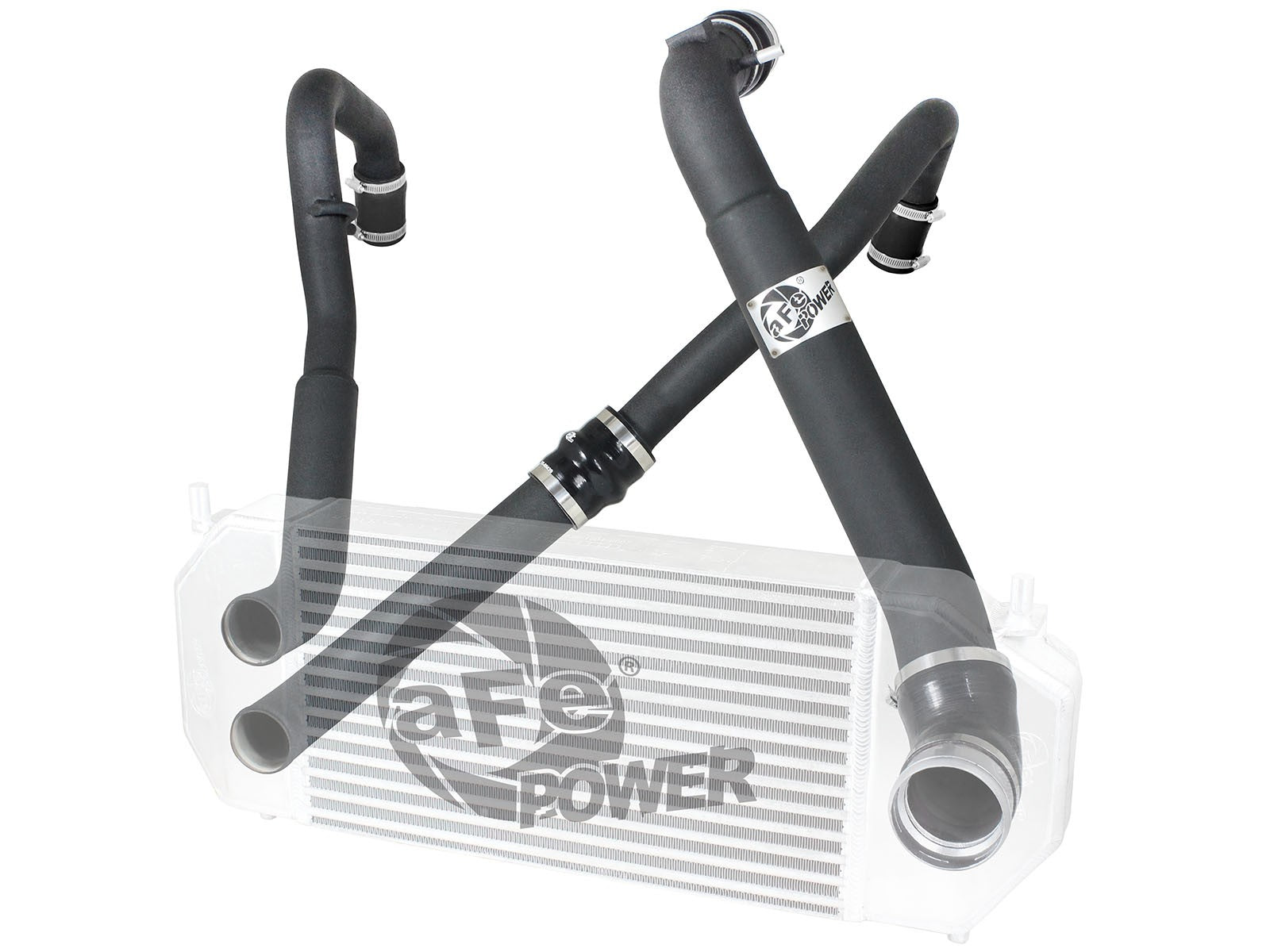 BladeRunner Aluminum Hot and Cold Charge Pipe Kit Black Ford F-150 15-19 V6-2.7L (tt) aFe Power