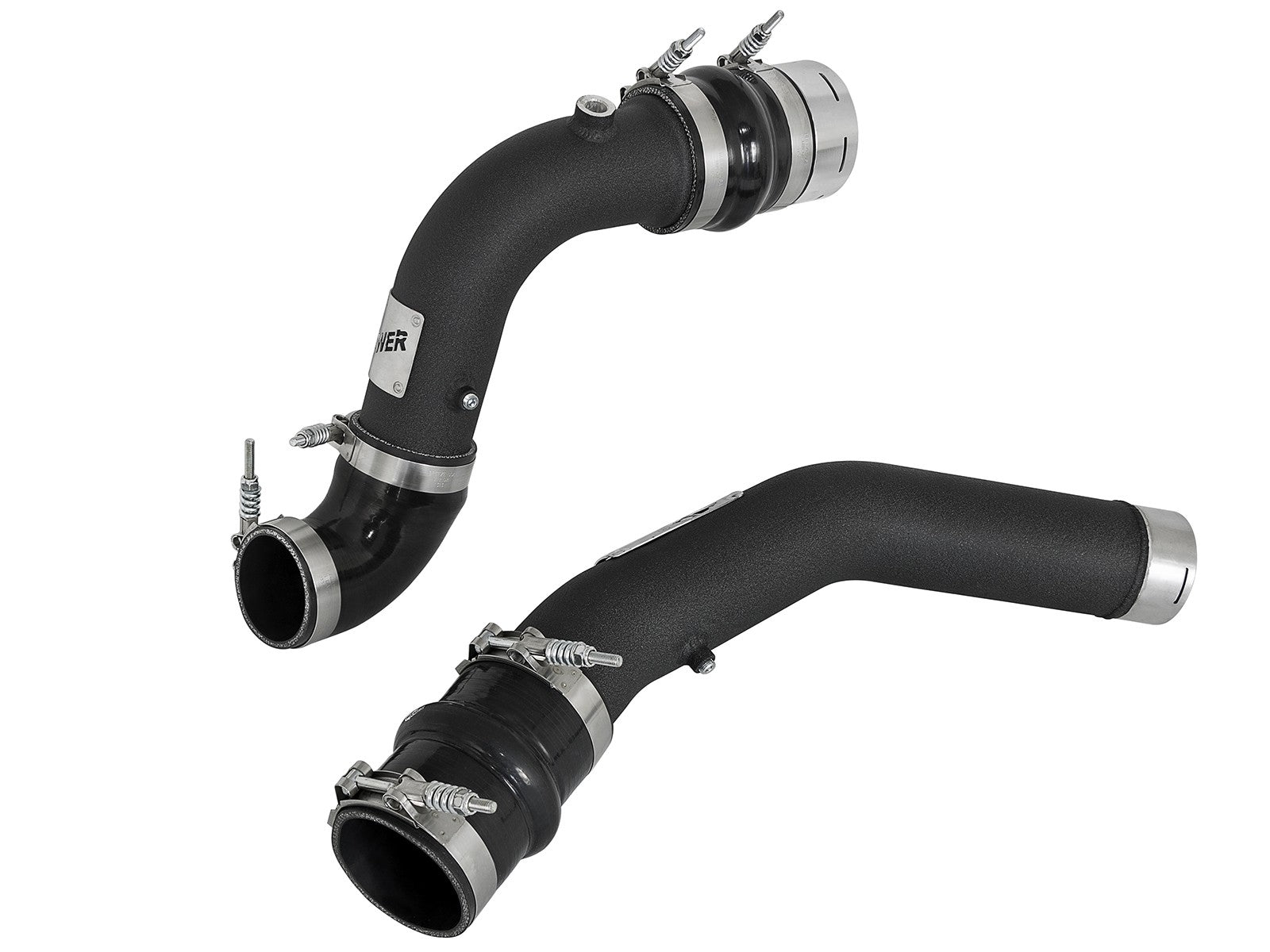 BladeRunner 3 Inch Aluminum Hot and Cold Charge Pipe Kit Black Ford Diesel Trucks 17-22 V8-6.7L (td) aFe Power