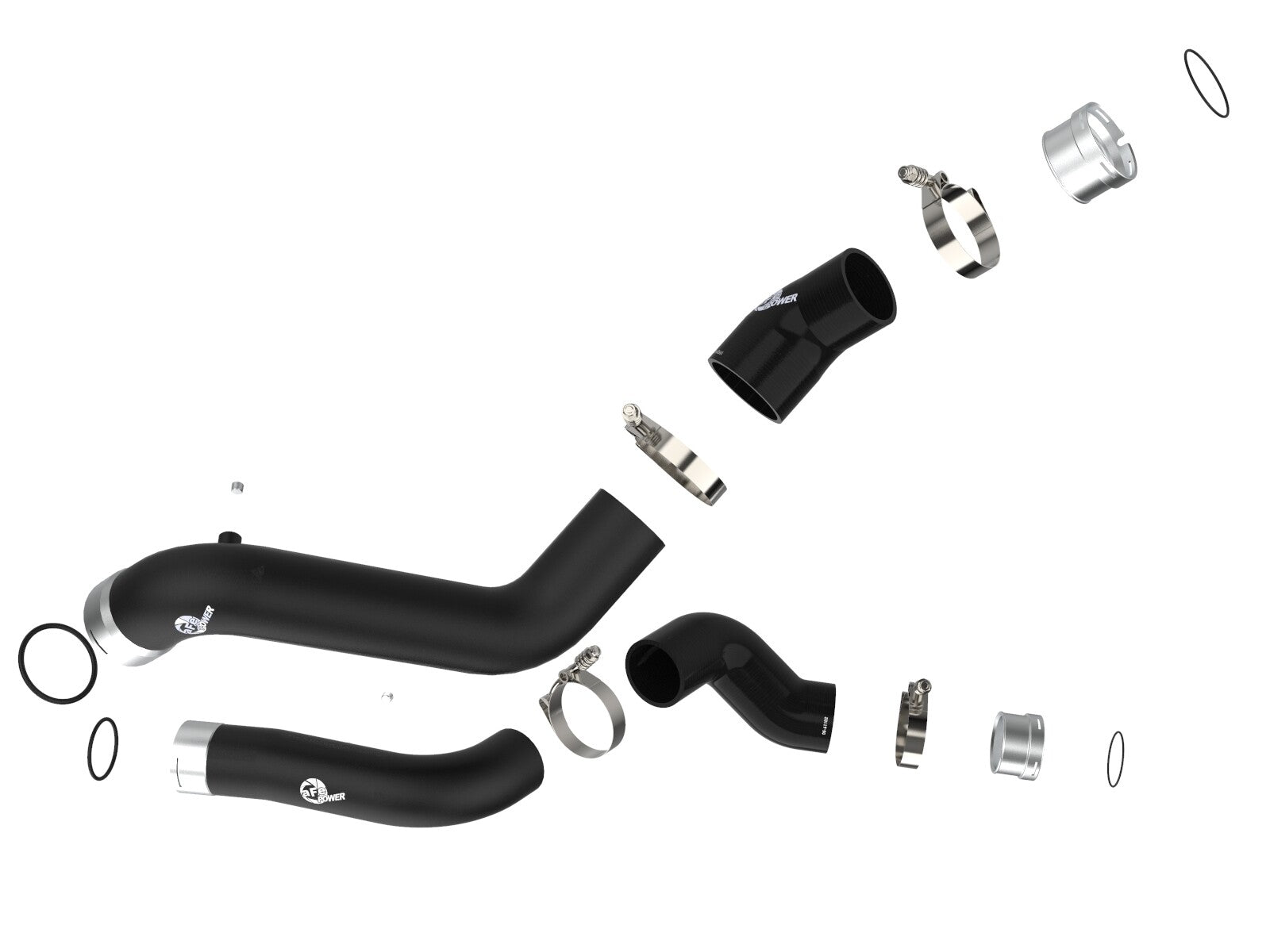 BladeRunner 2-1/2 Inch to 3 Inch Aluminum Hot and Cold Charge Pipe Kit Black GM Silverado/Sierra 1500 19-26 L4-2.7L (t) aFe Power
