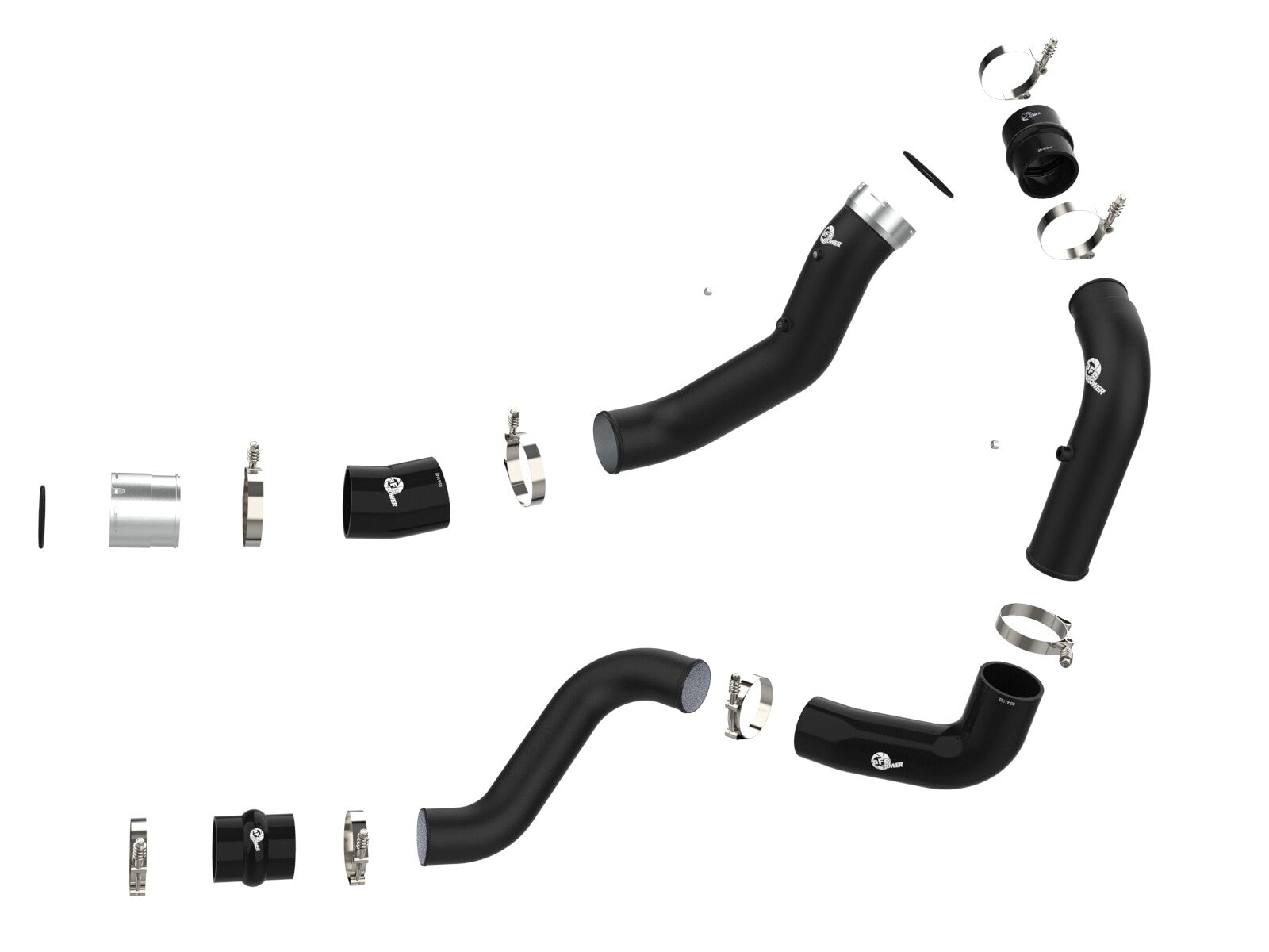 BladeRunner 3 Inch Aluminum Hot and Cold Charge Pipe Kit Black GM Diesel Trucks 20-23 V8-6.6L (td) L5P aFe Power