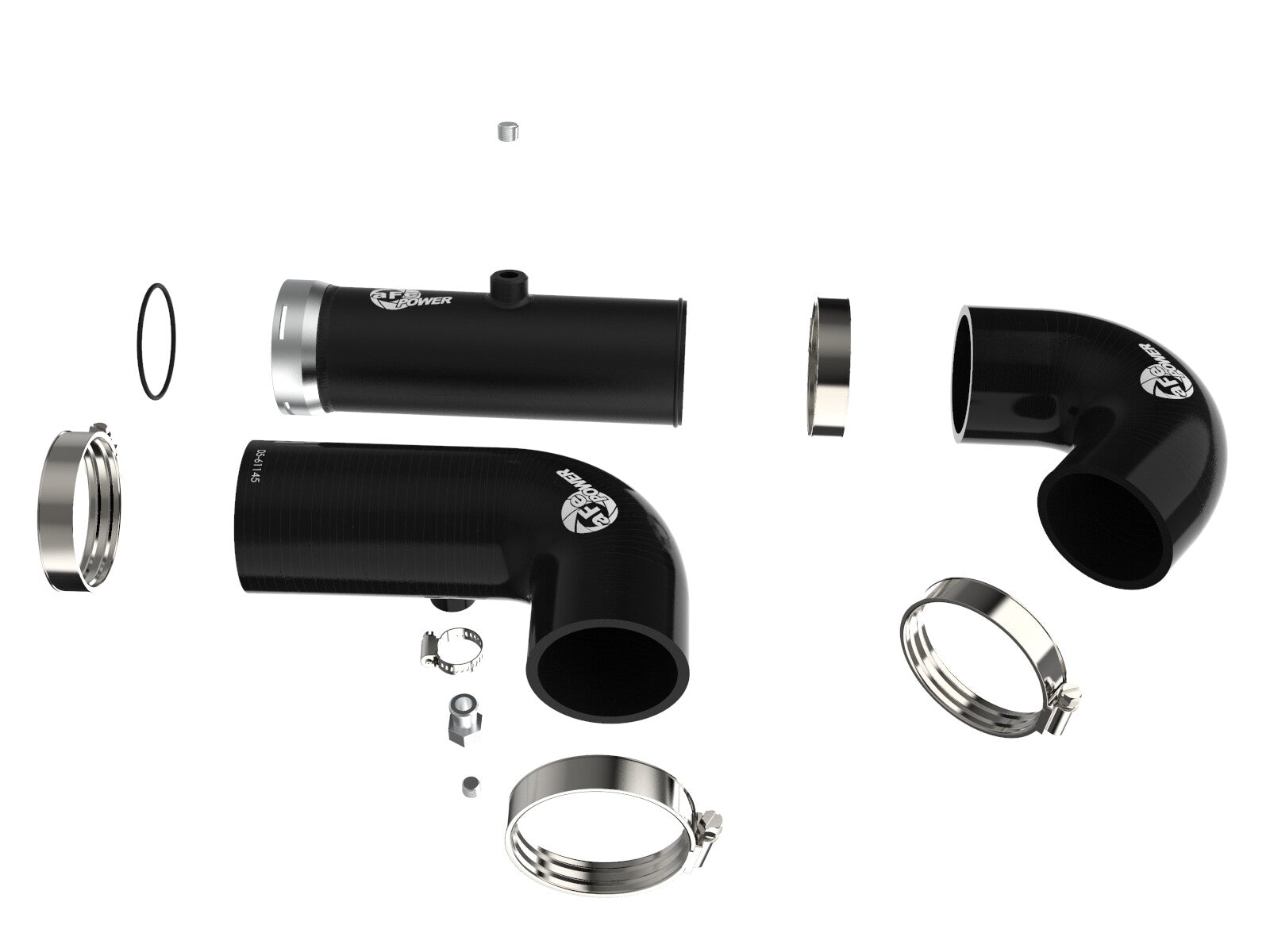 BladeRunner 3 Inch & 3-1/2 Inch Aluminum Hot and Cold Charge Pipe Kit Black GM Trucks/SUVs 20-26 L6-3.0L (td) LM2/LZ0 aFe Power