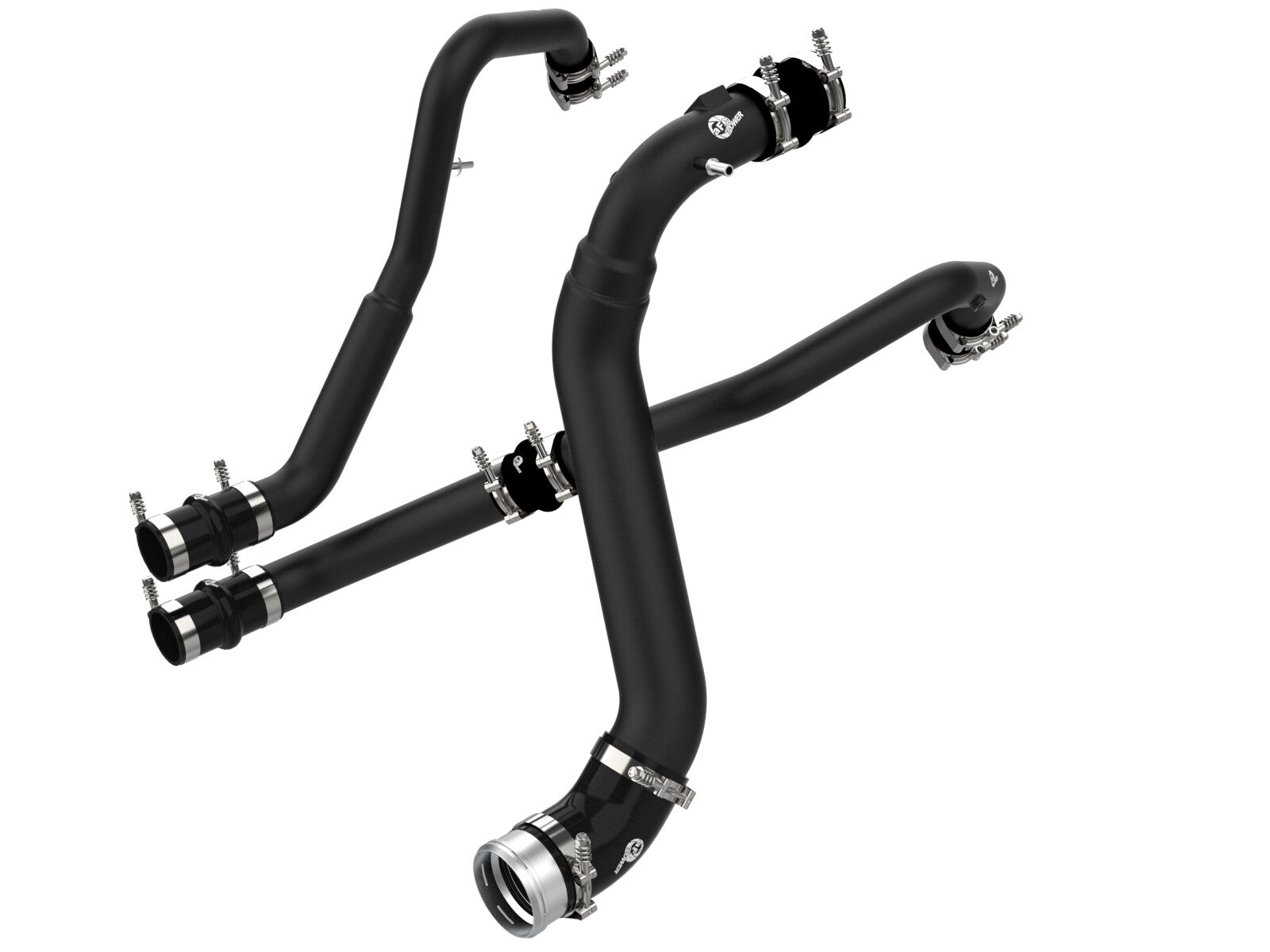 BladeRunner Aluminum Hot and Cold Charge Pipe Kit Black Ford F-150 21-24 V6-2.7L (tt) aFe Power