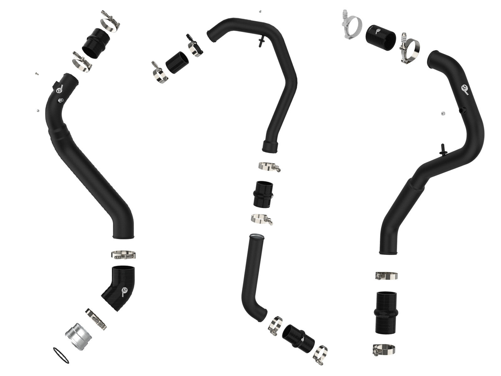BladeRunner Aluminum Hot and Cold Charge Pipe Kit Black Ford F-150 21-24 V6-2.7L (tt) aFe Power
