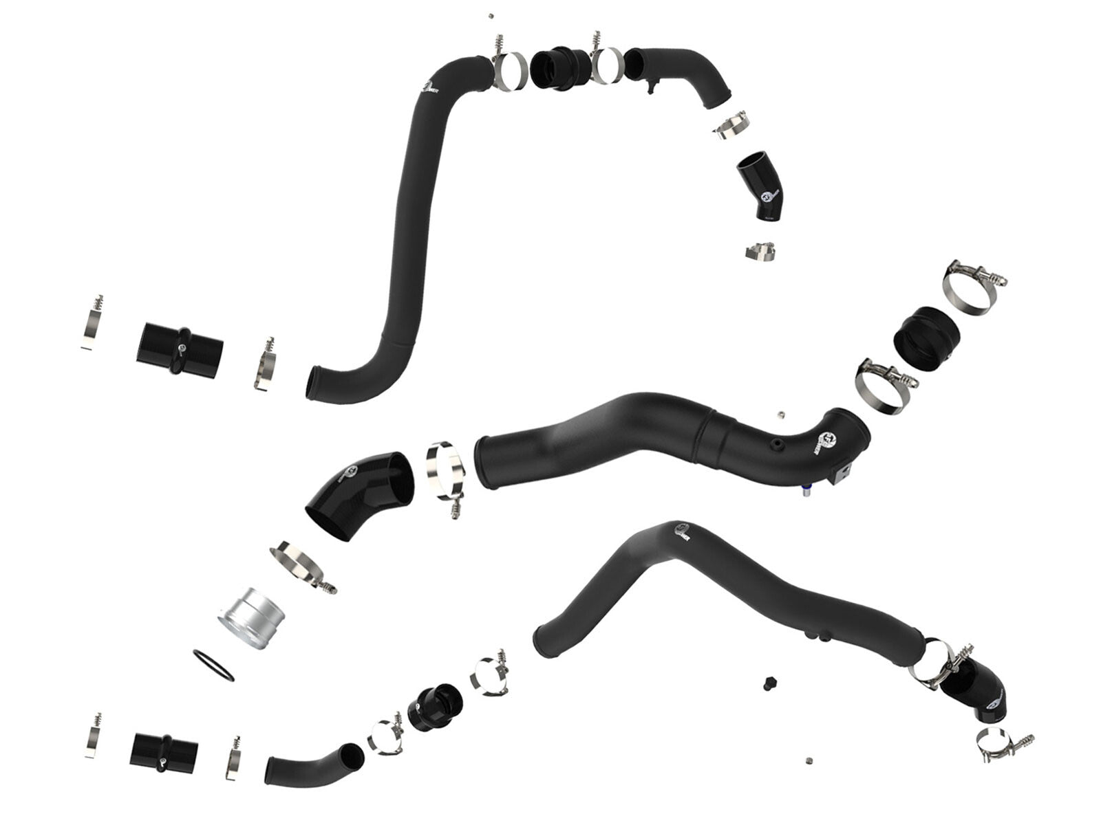 BladeRunner 3 Inch Aluminum Hot and Cold Charge Pipe Kit Black Ford F-150/Raptor 21-26 V6-3.5L (tt) aFe Power