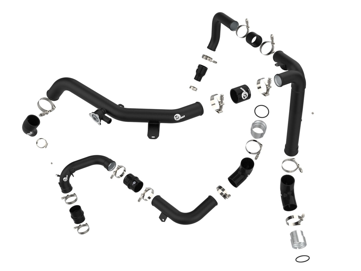 BladeRunner 2-1/4 Inch & 2-3/4 Inch Aluminum Hot and Cold Charge Pipe Kit Black Ford Bronco 21-26 V6-2.7L (tt) aFe Power