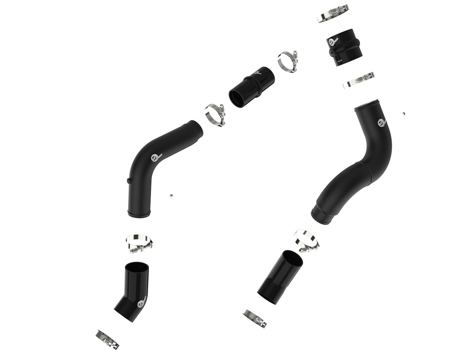BladeRunner Aluminum Hot and Cold Charge Pipe Kit Black Ram Diesel Trucks 19-23 L6-6.7L (td) aFe Power
