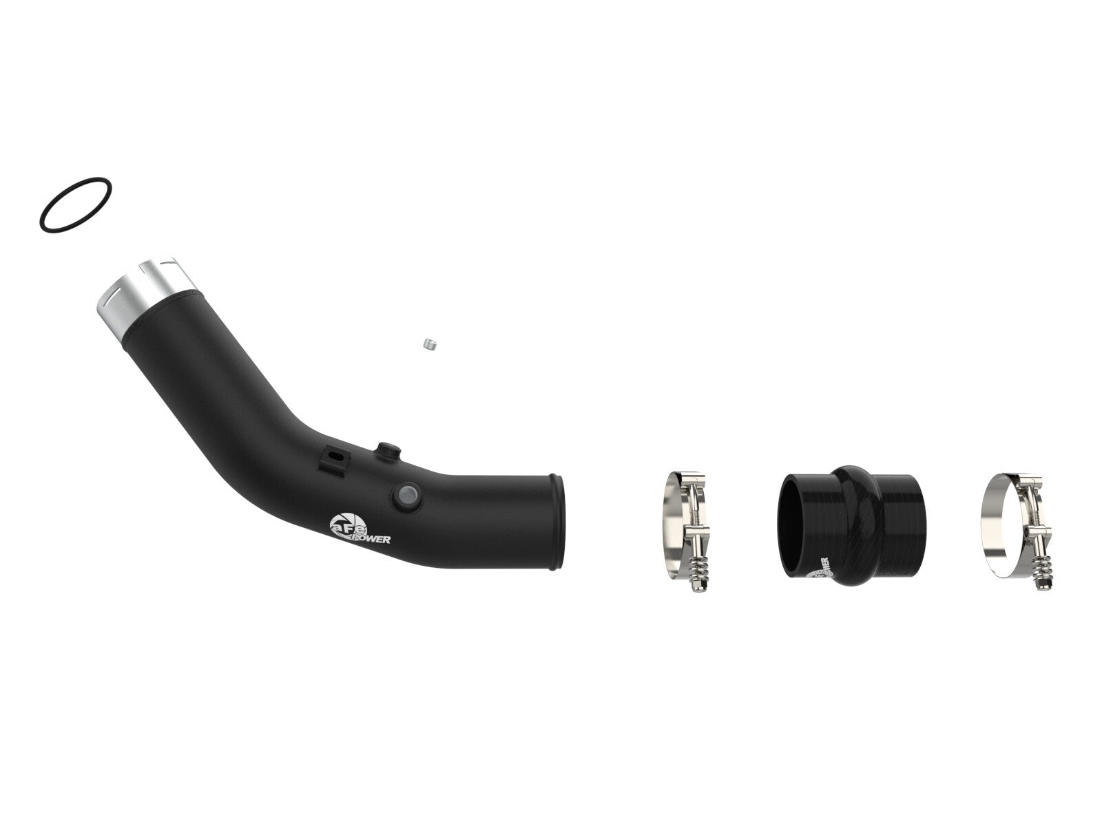 BladeRunner 3 Inch Aluminum Hot Charge Pipe Black Ford Diesel Trucks 23-26 V8-6.7L (td) High Output aFe Power