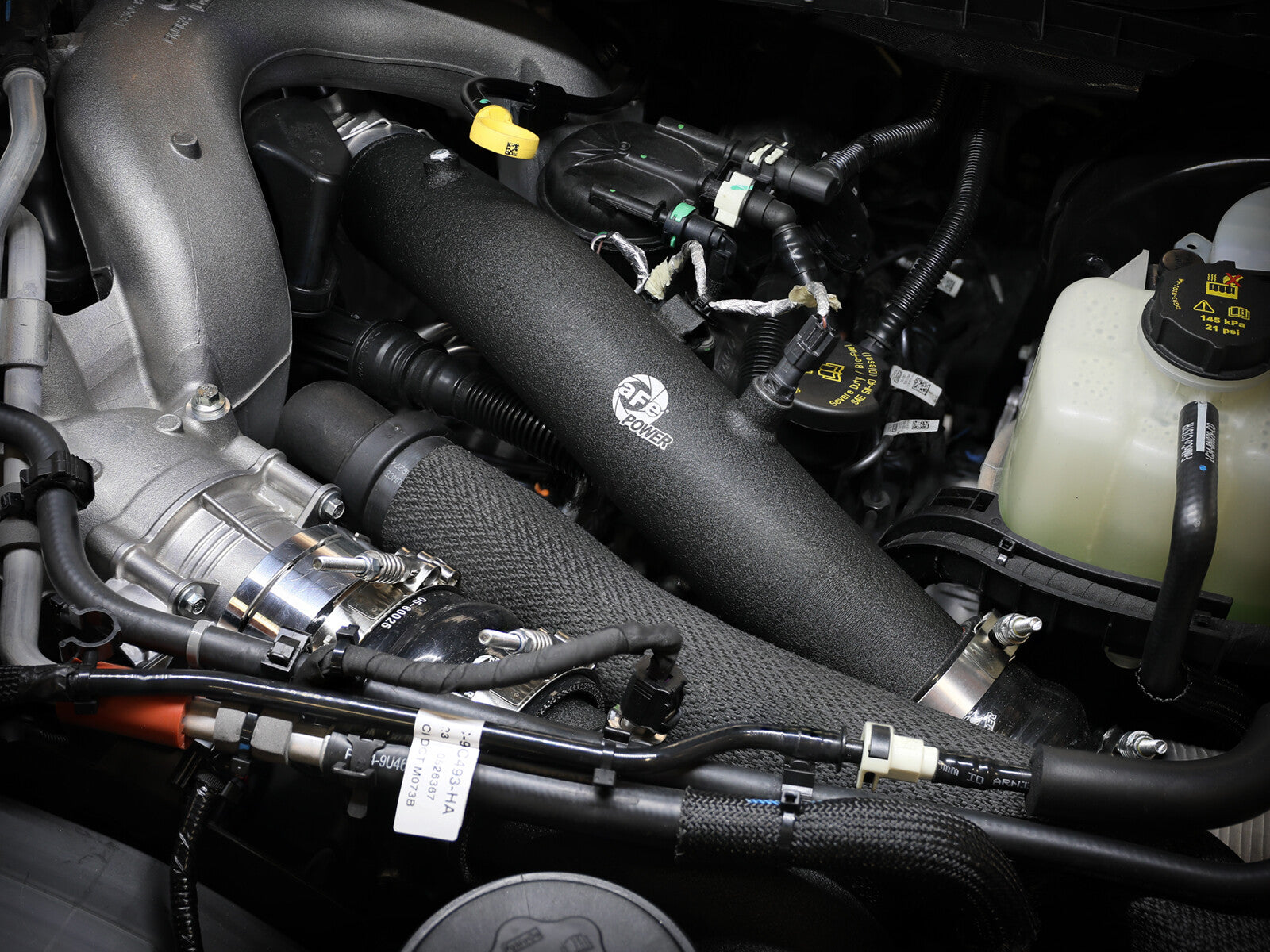 BladeRunner 3 Inch Aluminum Hot Charge Pipe Black Ford Diesel Trucks 23-26 V8-6.7L (td) High Output aFe Power