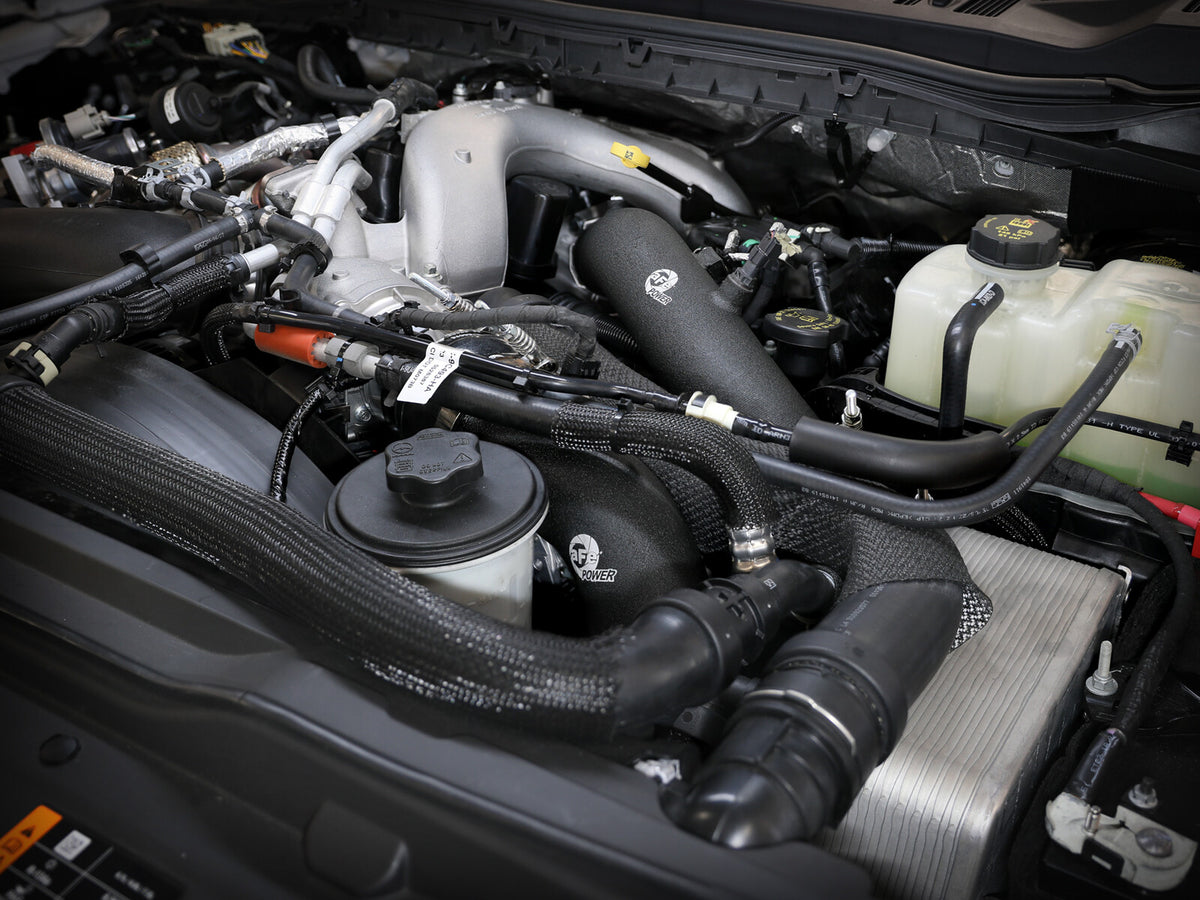 BladeRunner 3 Inch Aluminum Cold Charge Pipe Black Ford Diesel Trucks 23-26 V8-6.7L (td) aFe Power
