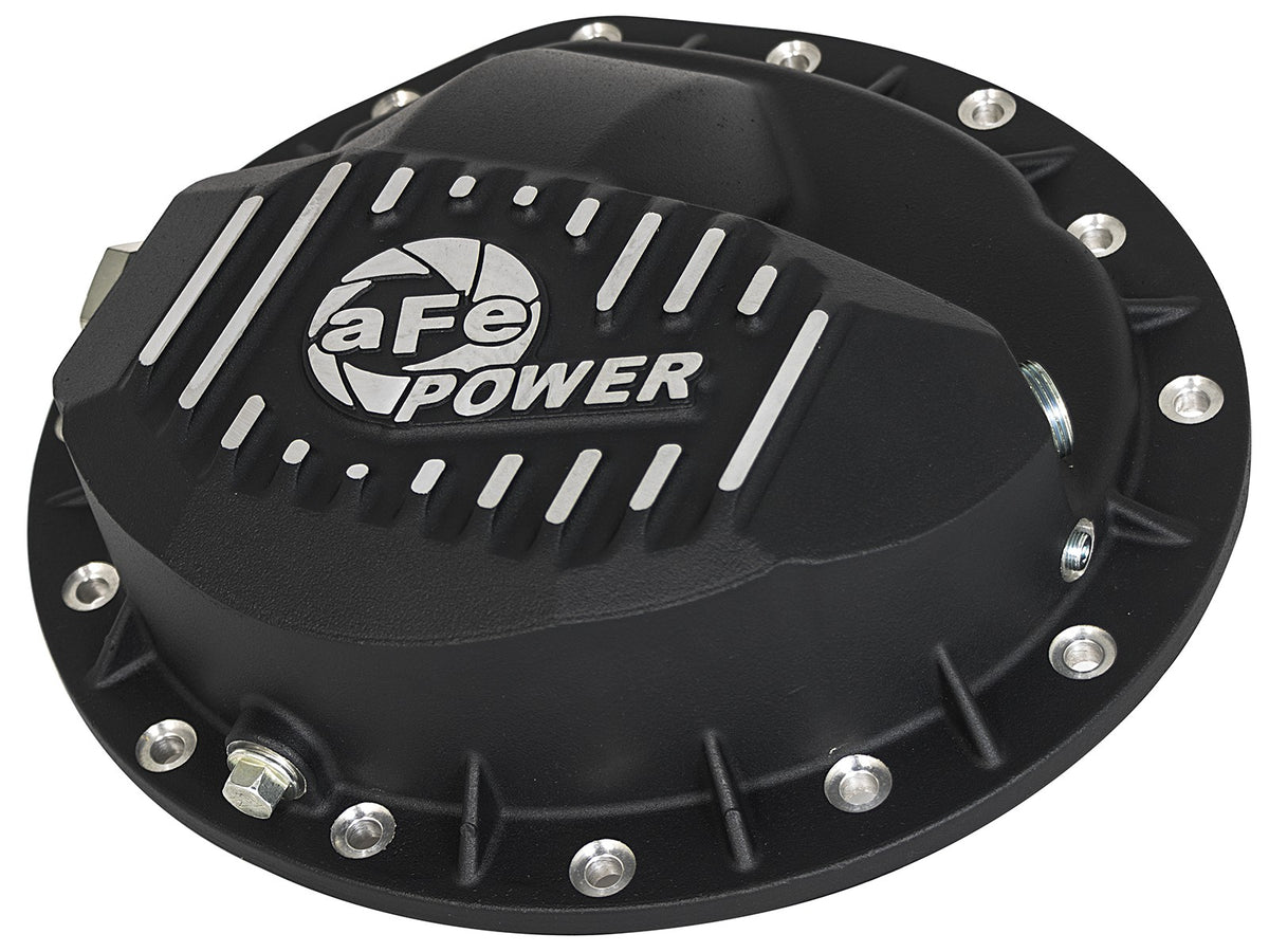 Pro Series Front Differential Cover Black w/ Machined Fins Dodge Diesel Trucks 03-12 L6-5.9/6.7L (td) aFe Power