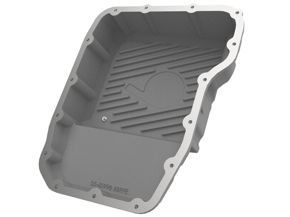 Street Series Transmission Pan Raw w/ Machined Fins Dodge Diesel Trucks 07.5-12 L6-6.7L (td) aFe Power