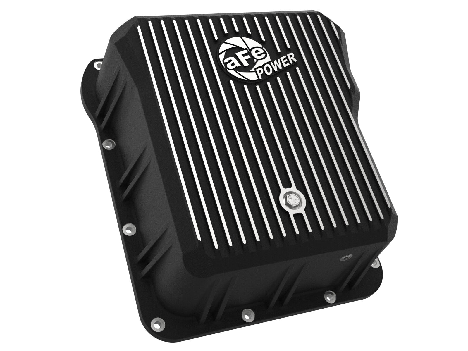 Pro Series Transmission Pan Black w/ Machined Fins GM Diesel Trucks 01-19 V8-6.6L (td) LB7/Lly/Lbz/Lmm/Lml/L5P aFe Power