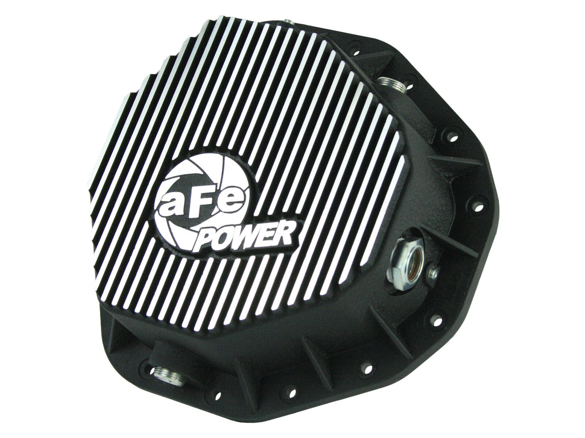 Pro Series Rear Differential Cover Black w/ Machined Fins Dodge Diesel Trucks 03-05 L6-5.9L (td) aFe Power