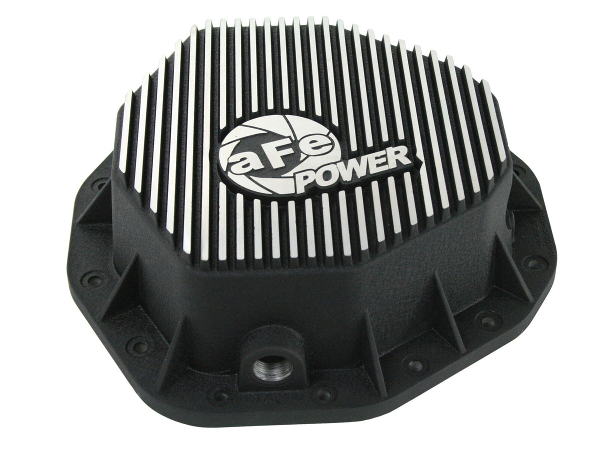 Pro Series Rear Differential Cover Black w/ Machined Fins Dodge Diesel Trucks 03-05 L6-5.9L (td) aFe Power