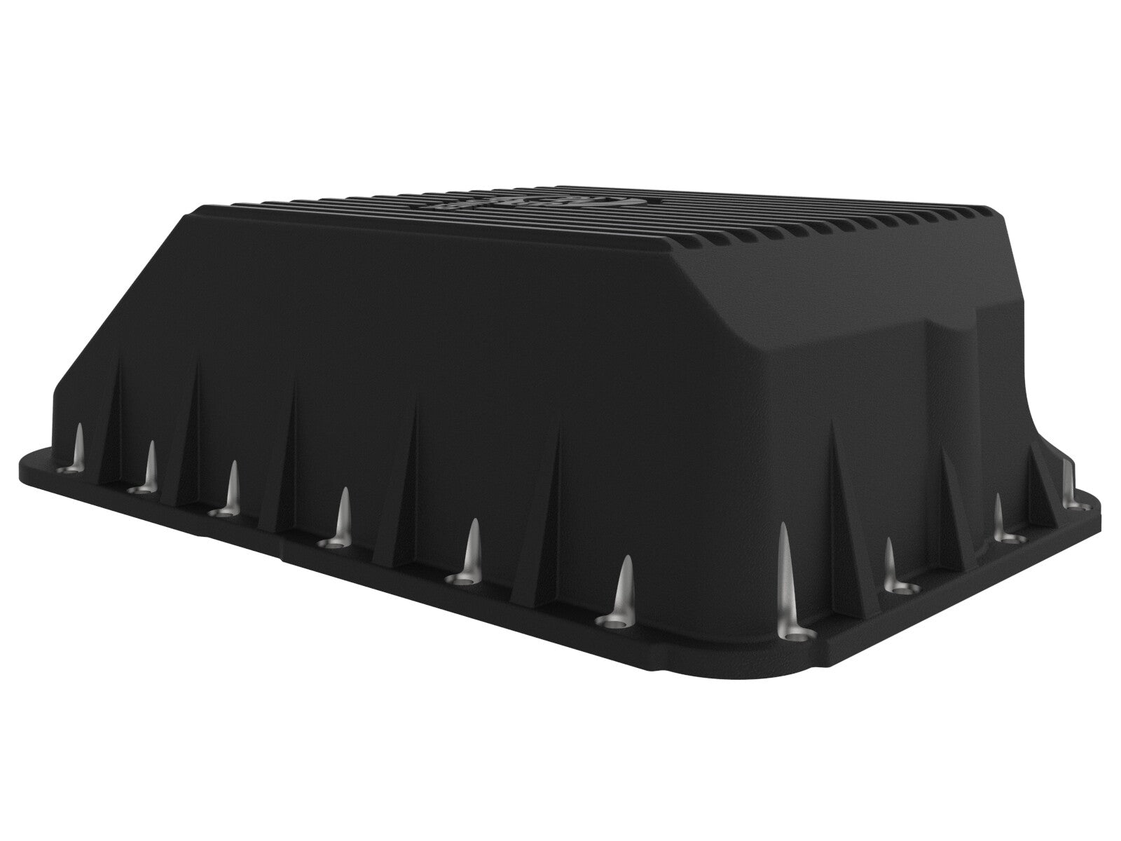 Pro Series Transmission Pan Black w/ Machined Fins Ford Diesel Trucks 94-10 V8-7.3L/6.0L/6.4L (td) aFe Power