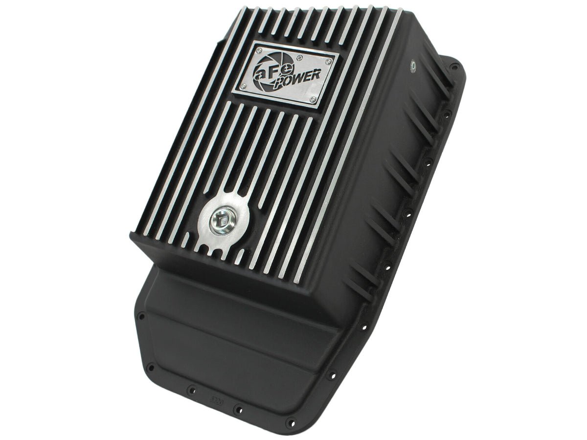 Pro Series Transmission Pan Black w/ Machined Fins Ford F-150 Trucks 09-20 (6R80 Transmission) aFe Power