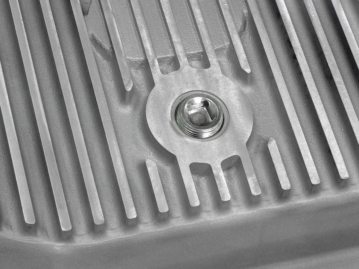 Street Series Transmission Pan Raw w/ Machined Fins Ford Super Duty Trucks 11-21 (6R140 Transmission) aFe Power