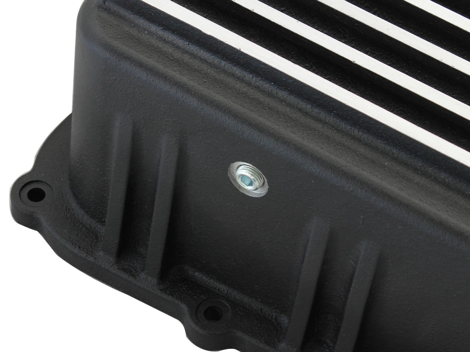 Pro Series Transmission Pan Black w/ Machined Fins Ford Super Duty Trucks 11-21 (6R140 Transmission) aFe Power