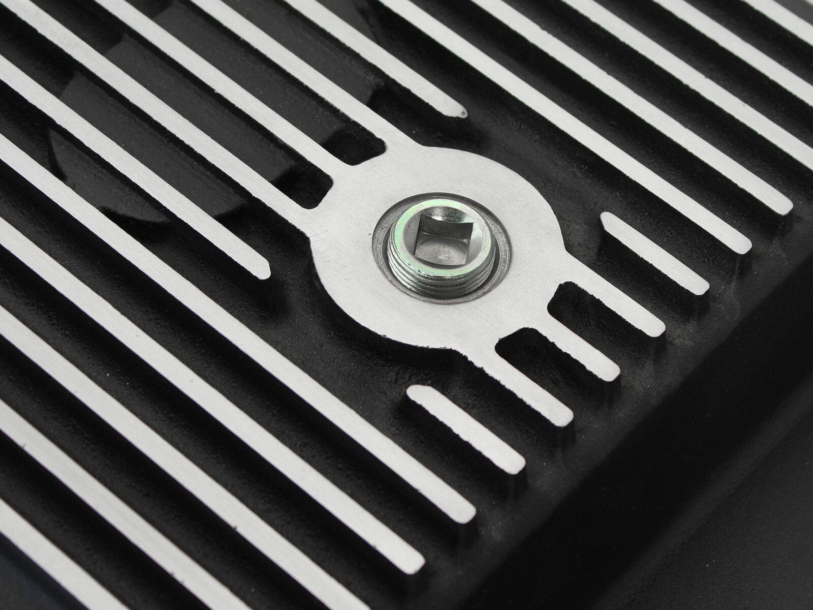 Pro Series Transmission Pan Black w/ Machined Fins Ford Super Duty Trucks 11-21 (6R140 Transmission) aFe Power