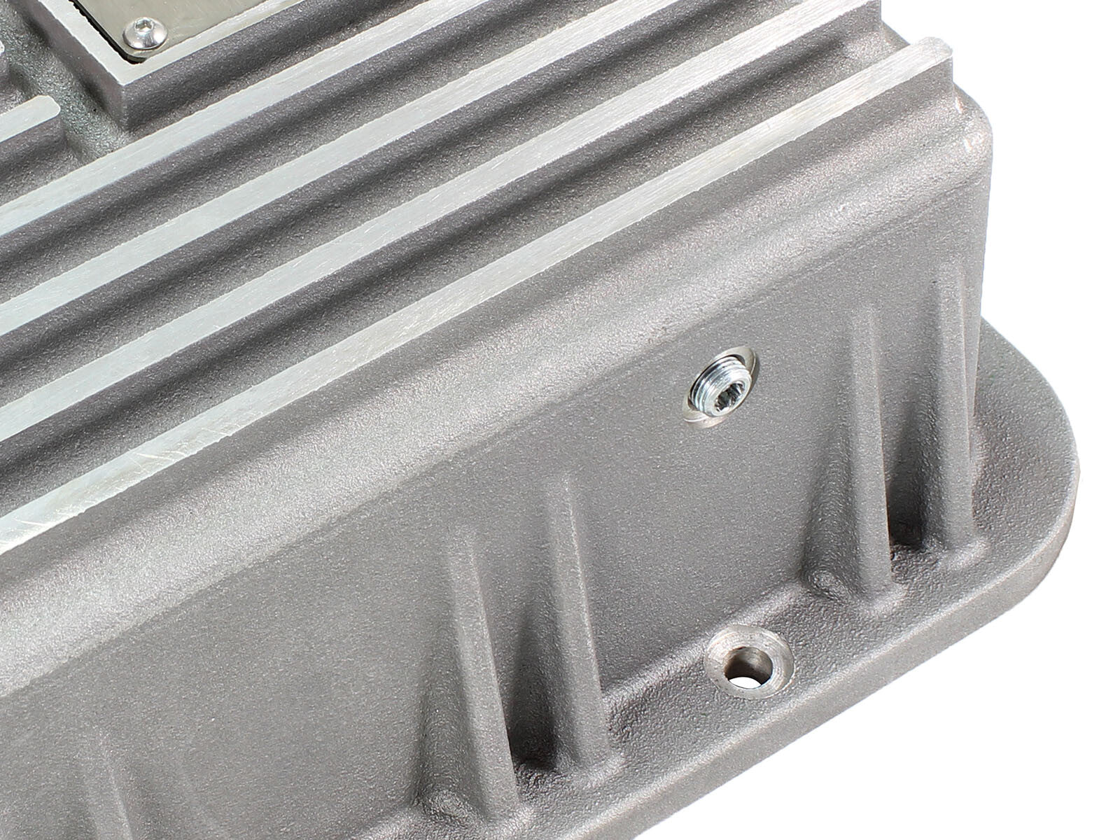 Street Series Transmission Pan Raw w/ Machined Fins Ford Trucks 93-08 aFe Power