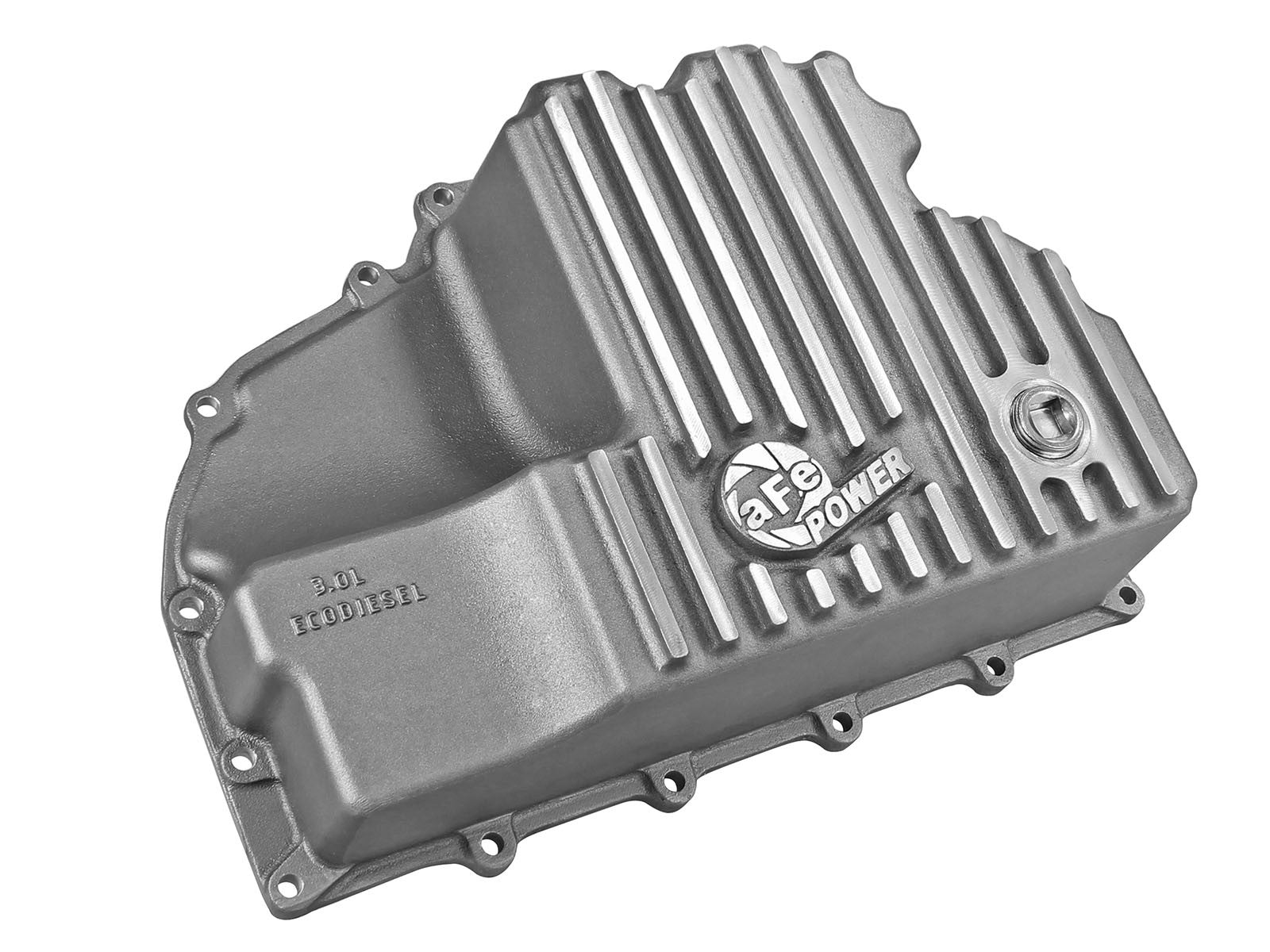 Street Series Engine Oil Pan Raw w/ Machined Fins Dodge Ram 1500 EcoDiesel 14-18 V6-3.0L (td) aFe Power