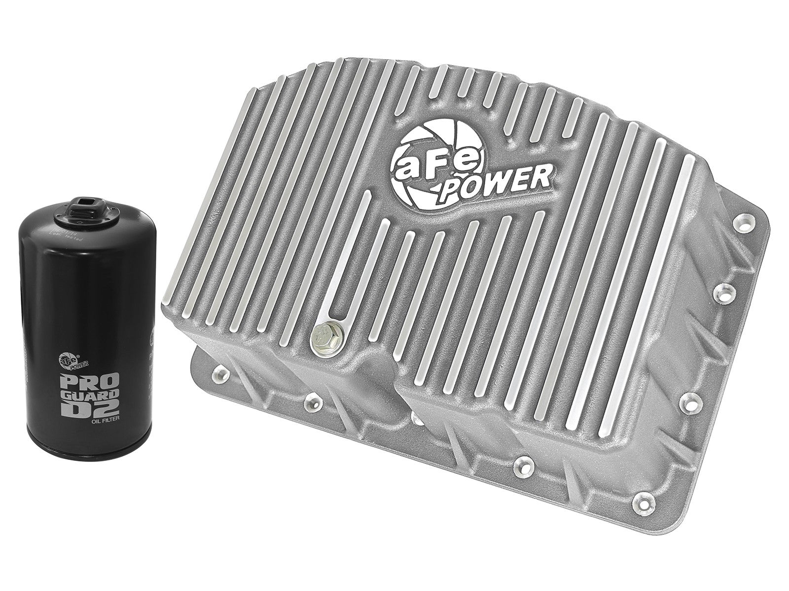 Street Series Engine Oil Pan Raw w/ Machined Fins Ford Diesel Trucks 11-26 V8-6.7L (td) aFe Power