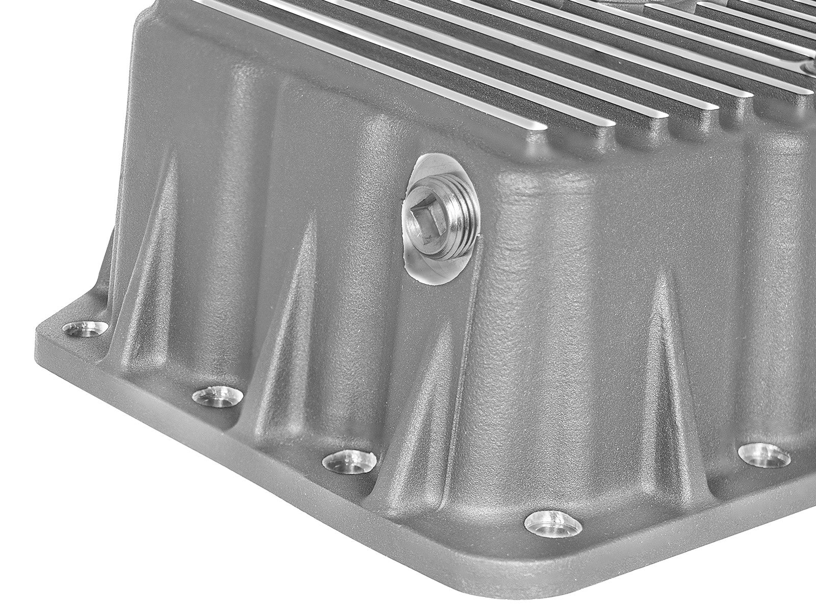 Street Series Engine Oil Pan Raw w/ Machined Fins Ford Diesel Trucks 11-26 V8-6.7L (td) aFe Power