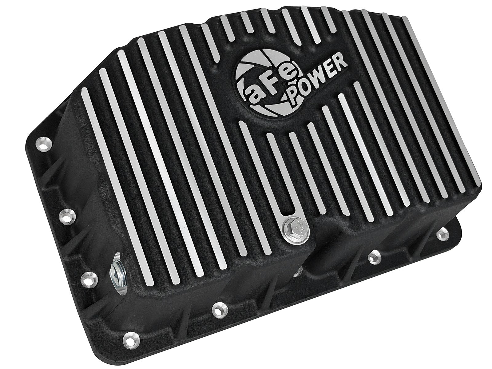 Pro Series Engine Oil Pan Black w/ Machined Fins Ford Diesel Trucks 11-26 V8-6.7L (td) aFe Power