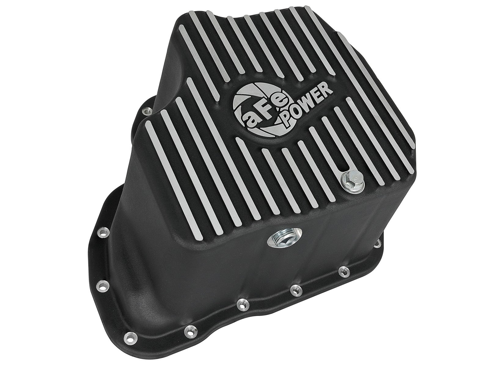 Pro Series Engine Oil Pan Black w/ Machined Fins GM Diesel Trucks 11-16 V8-6.6L (td) Lml aFe Power