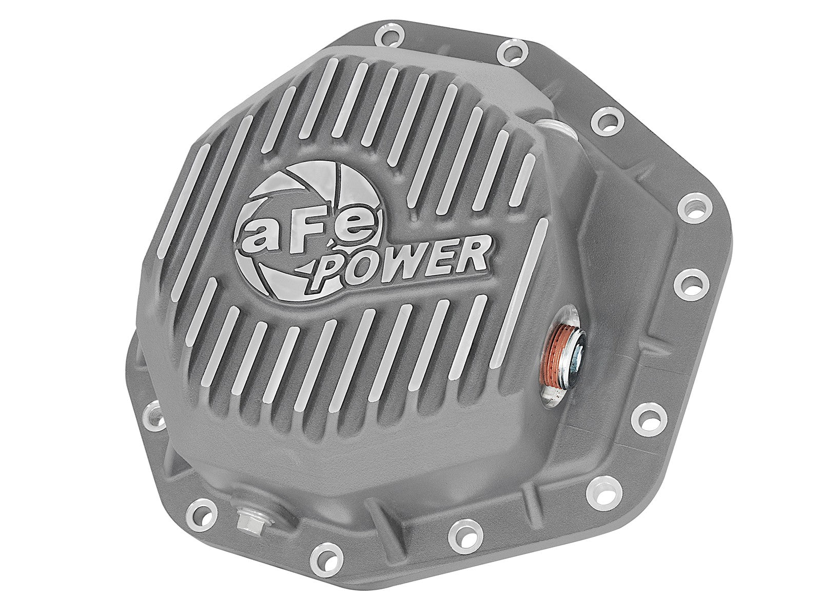 Street Series Rear Differential Cover Raw w/ Machined Fins Ford Diesel Trucks 17-23 V8-6.7L (td) (Dana M275-14) aFe Power