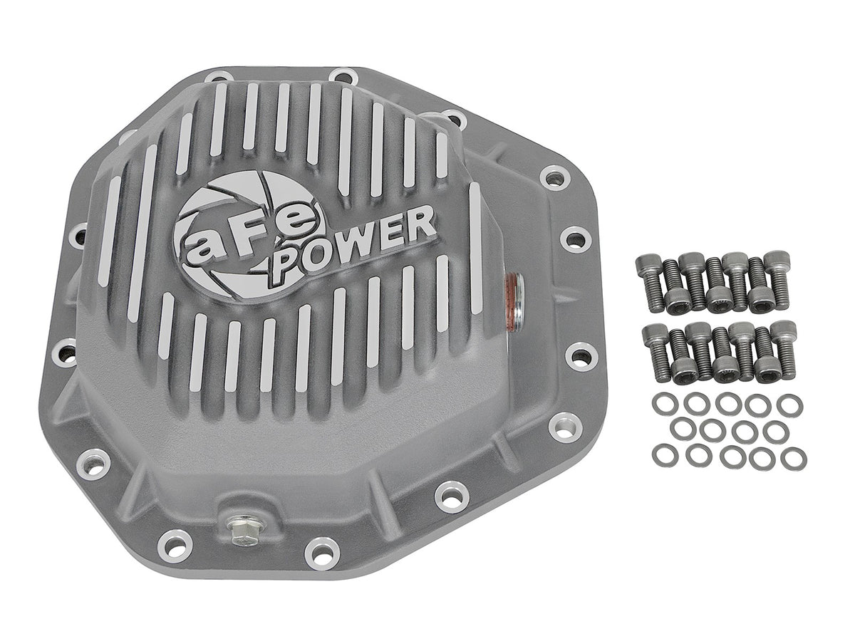 Street Series Rear Differential Cover Raw w/ Machined Fins Ford Diesel Trucks 17-23 V8-6.7L (td) (Dana M275-14) aFe Power