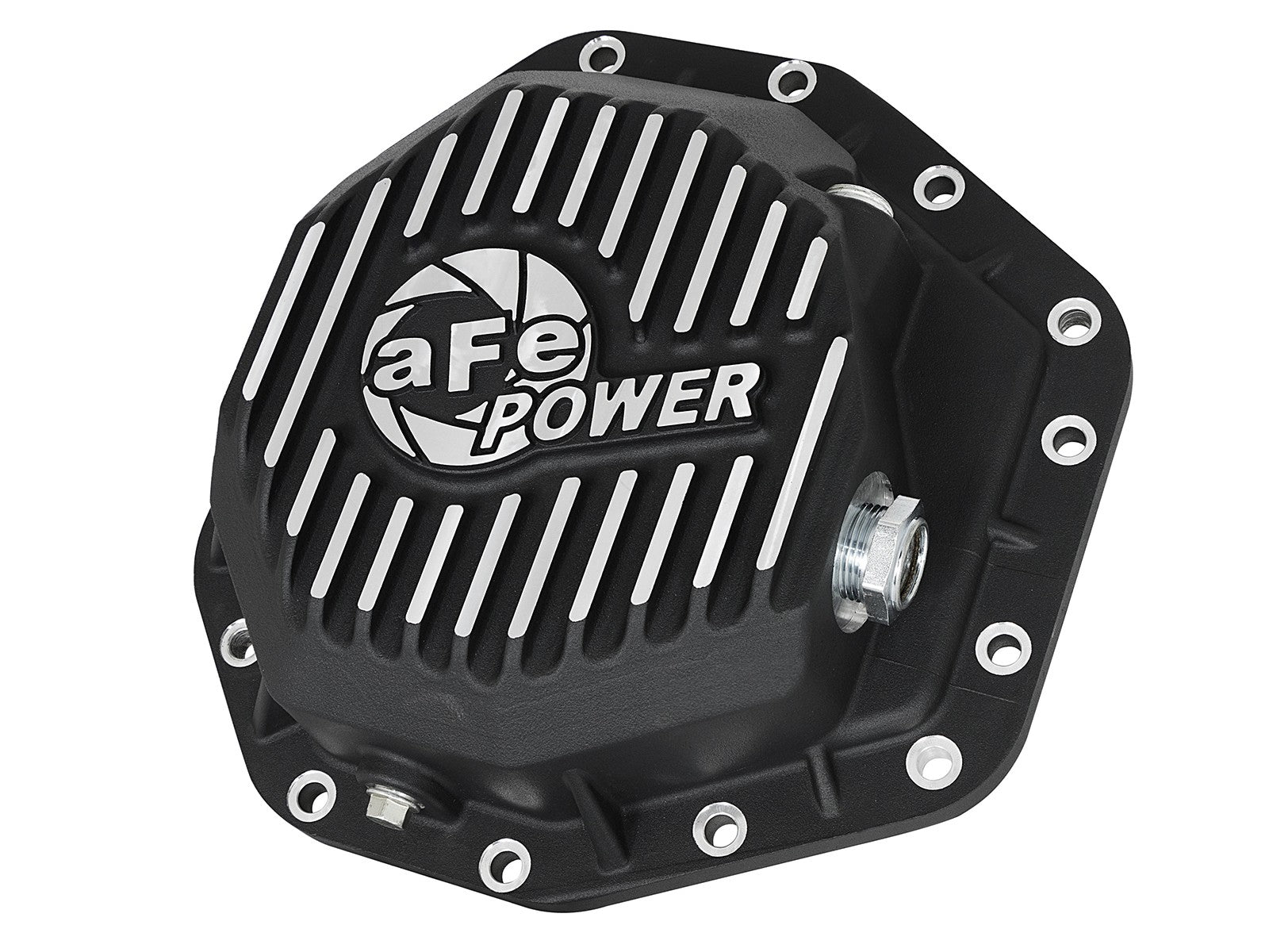 Pro Series Rear Differential Cover Black w/ Machined Fins Ford Diesel Trucks 17-23 V8-6.7L (td) (Dana M275-14) aFe Power