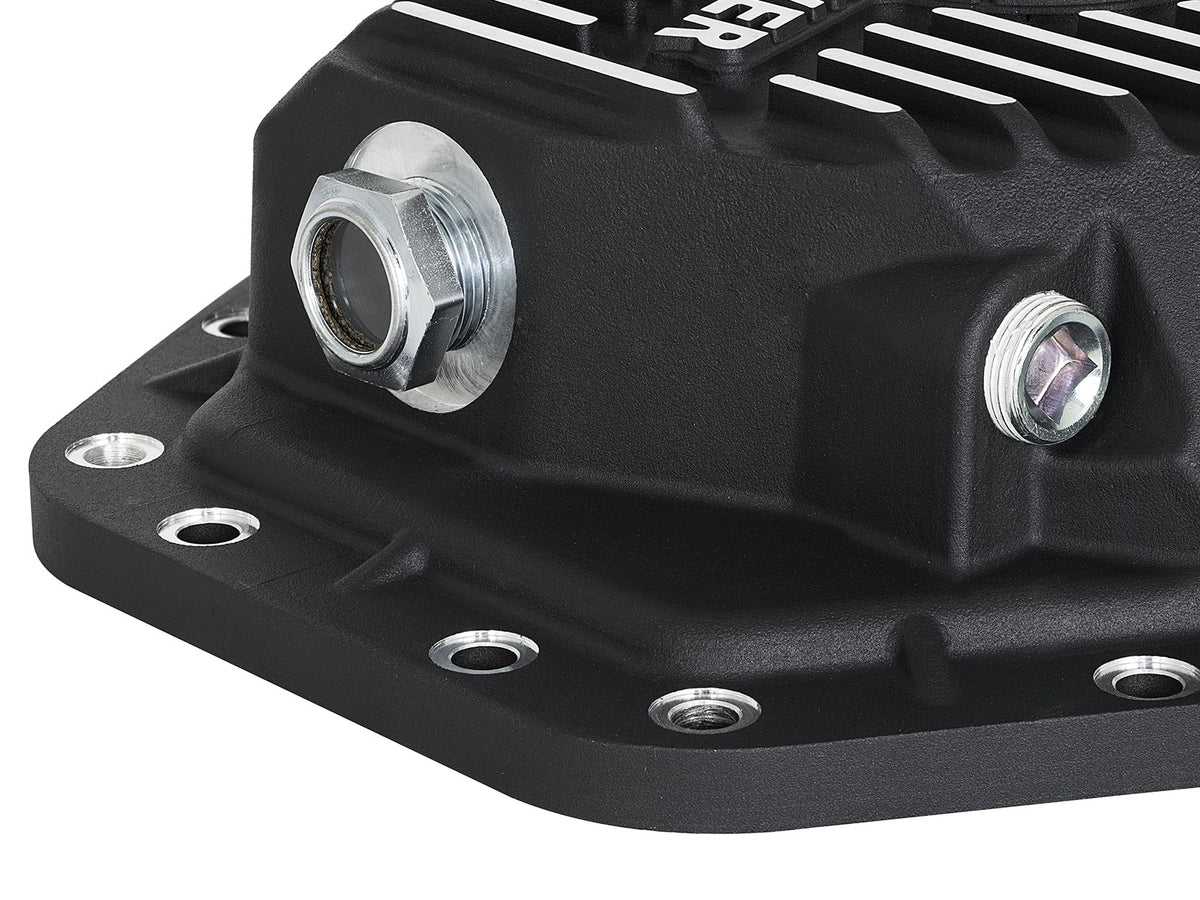 Pro Series Rear Differential Cover Black w/ Machined Fins Ford Diesel Trucks 17-23 V8-6.7L (td) (Dana M275-14) aFe Power