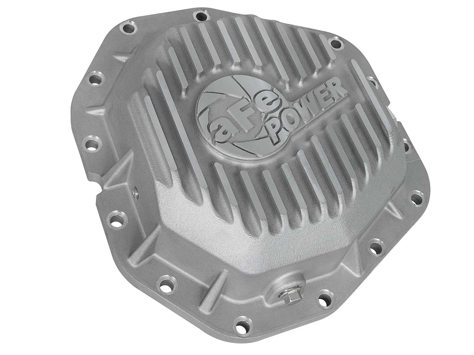 Street Series Rear Differential Cover Raw w/ Machined Fins Ford Diesel Trucks 17-23 V8-6.7L (td) (Dana M300-14) aFe Power