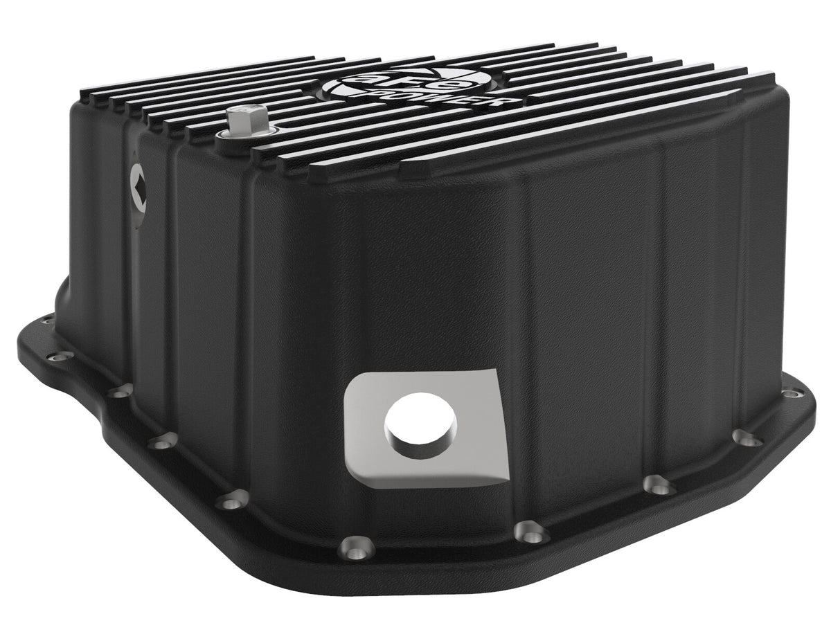 Pro Series Engine Oil Pan Black w/ Machined Fins GM Diesel Trucks 01-10 V8-6.6L (td) LB7/Lly/Lbz/Lmm 11 aFe Power
