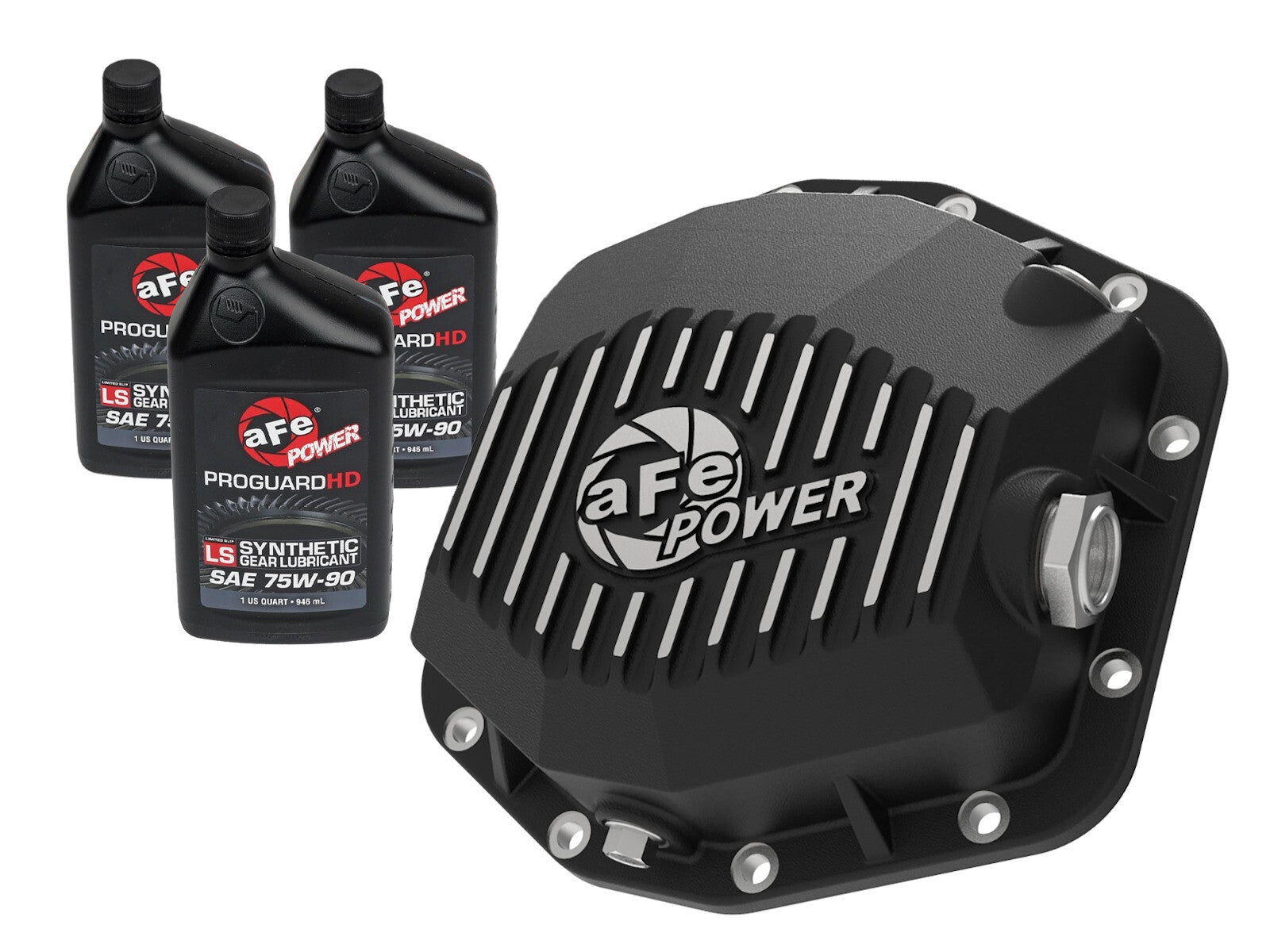 Pro Series Rear Differential Cover Black w/ Machined Fins & Gear Oil Ford Bronco 21-23 L4-2.3L (t)/V6-2.7L (t) (Dana M220) aFe Power