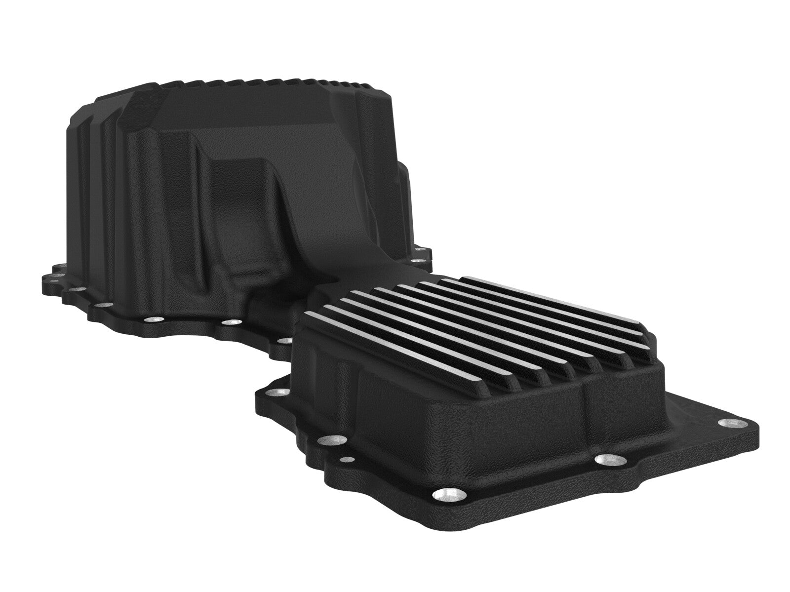 Pro Series Engine Oil Pan Black w/ Machined Fins GM Diesel Trucks 20-26 V8-6.6L (td) L5P aFe Power