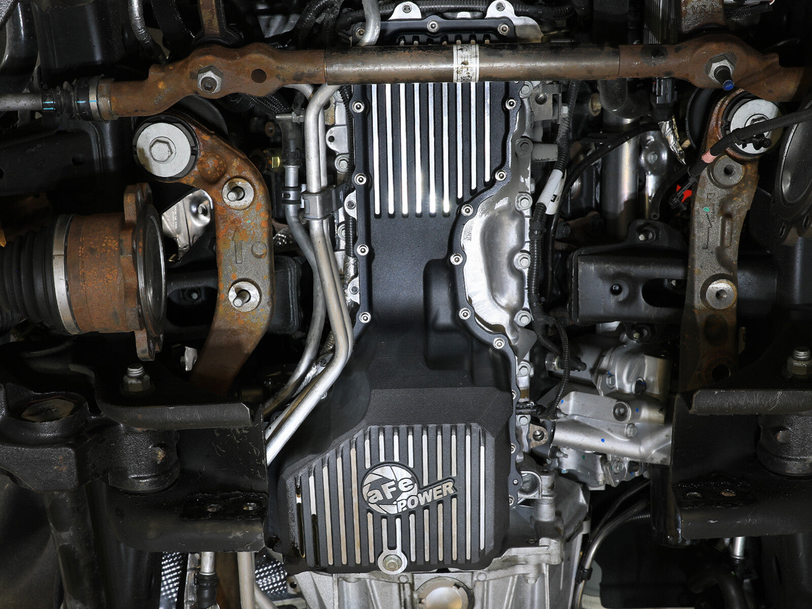 Pro Series Engine Oil Pan Black w/ Machined Fins GM Diesel Trucks 20-26 V8-6.6L (td) L5P aFe Power