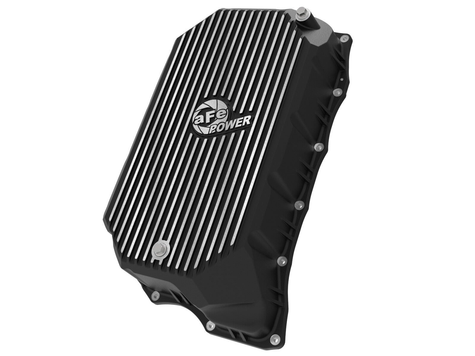 Pro Series Transmission Pan Black w/ Machined Fins GM Diesel Trucks 20-26 V8-6.6L (td) L5P aFe Power