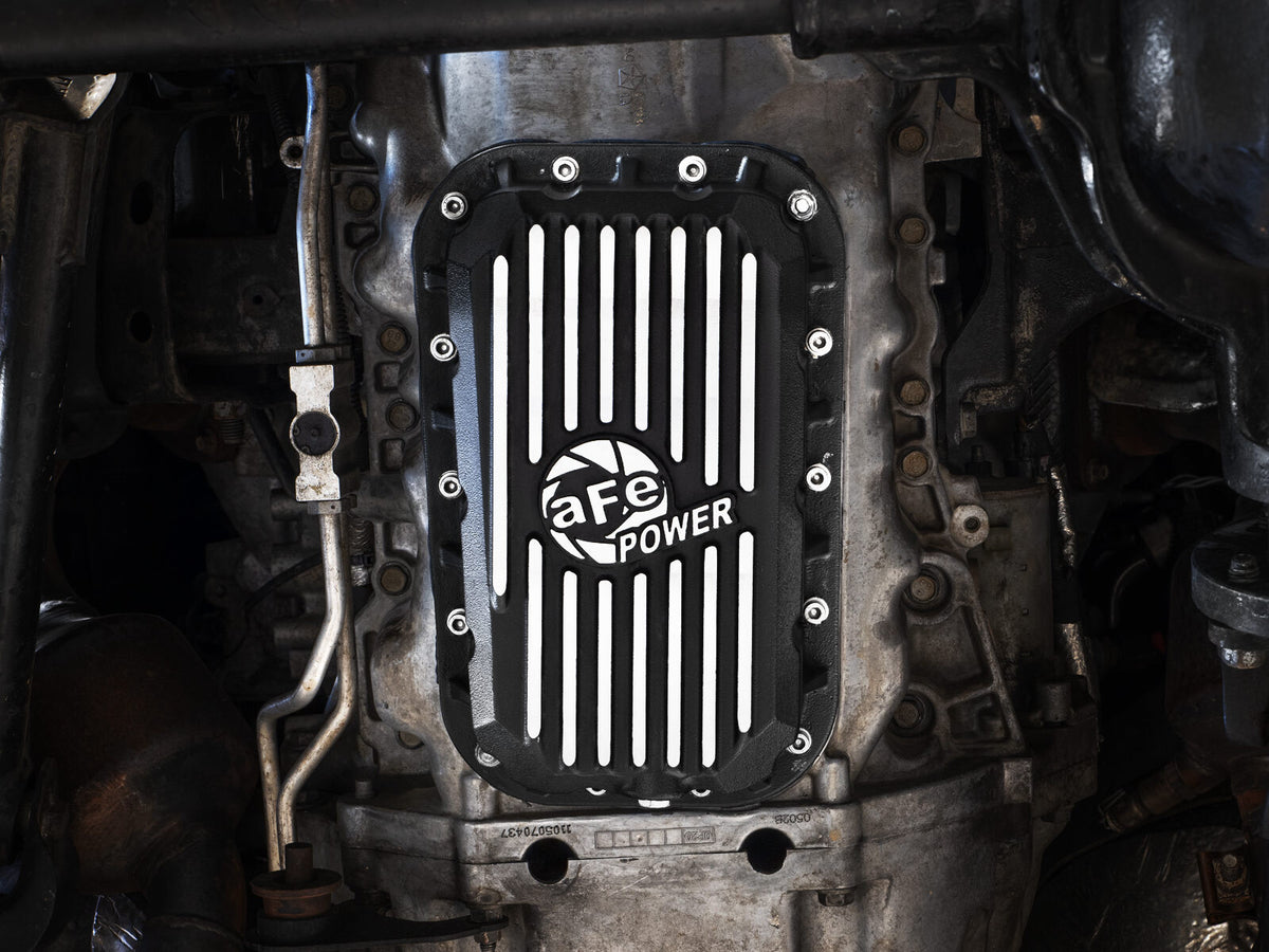 Pro Series Engine Oil Pan Black w/ Machined Fins Jeep Wrangler (JK) 12-18 V6-3.6L aFe Power